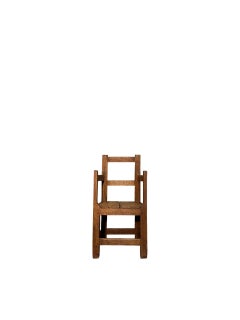 Authentic 19th-Century Alpine Oak Chair with Original Patina