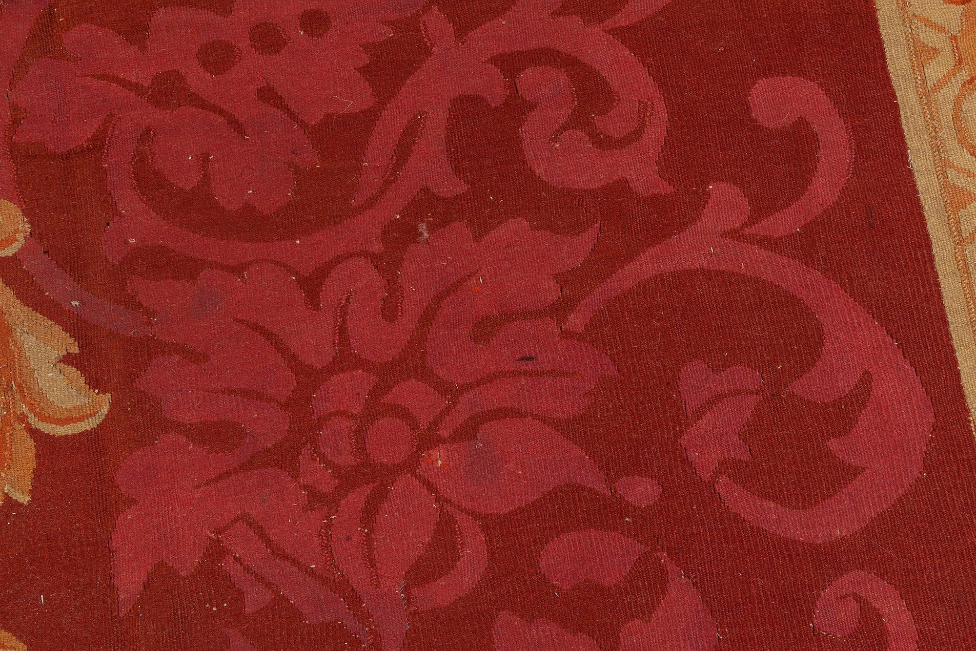 Authentique tapis d'Aubusson français du 19ème siècle à fleurs Bon état - En vente à New York, NY