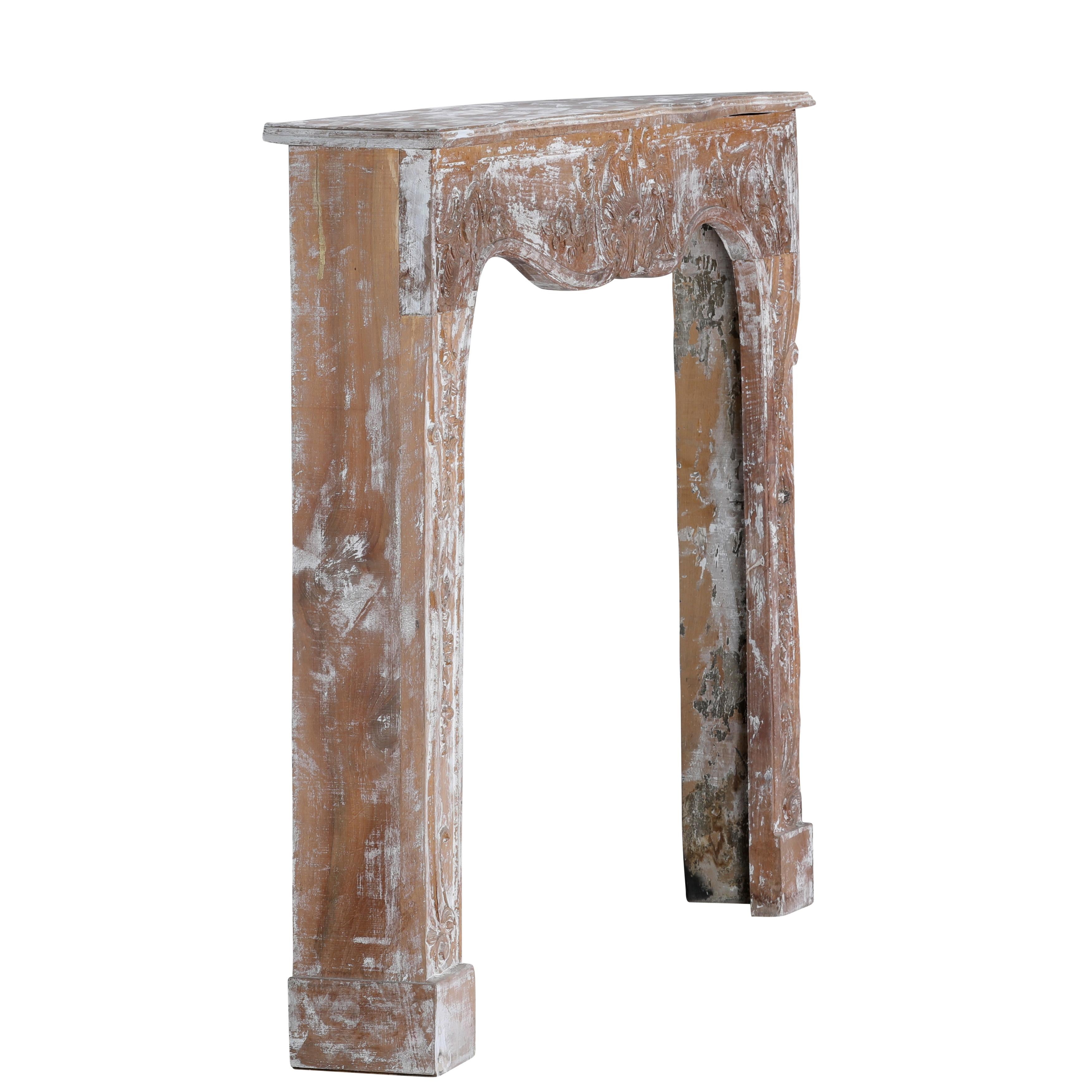 Authentic 19th Century French Rococo Fireplace Mantel - Floral Details - Antique For Sale 10