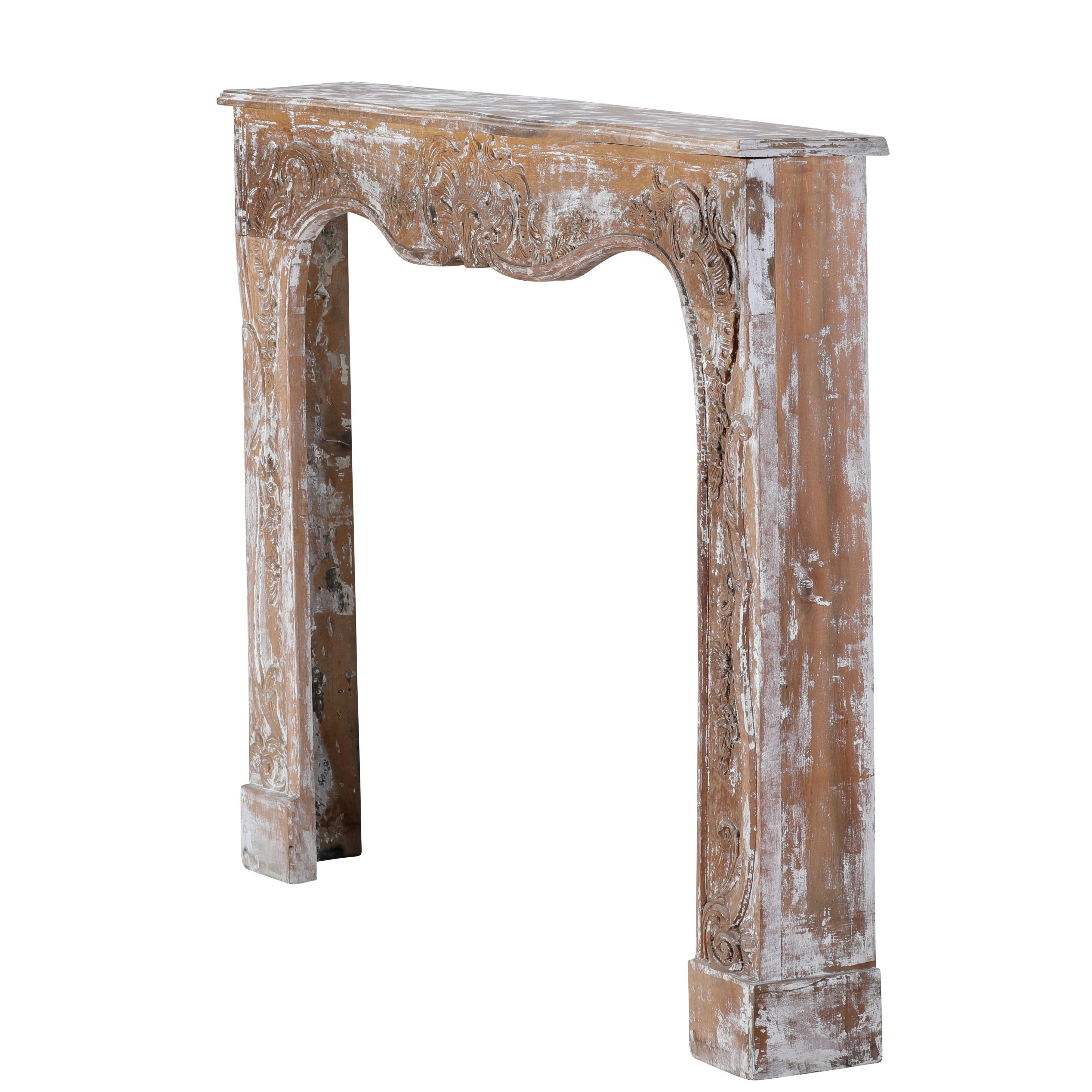 Authentic 19th Century French Rococo Fireplace Mantel - Floral Details - Antique For Sale 12