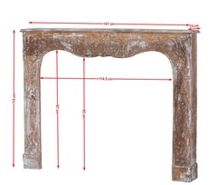 Authentic 19th Century French Rococo Fireplace Mantel - Floral Details - Antique