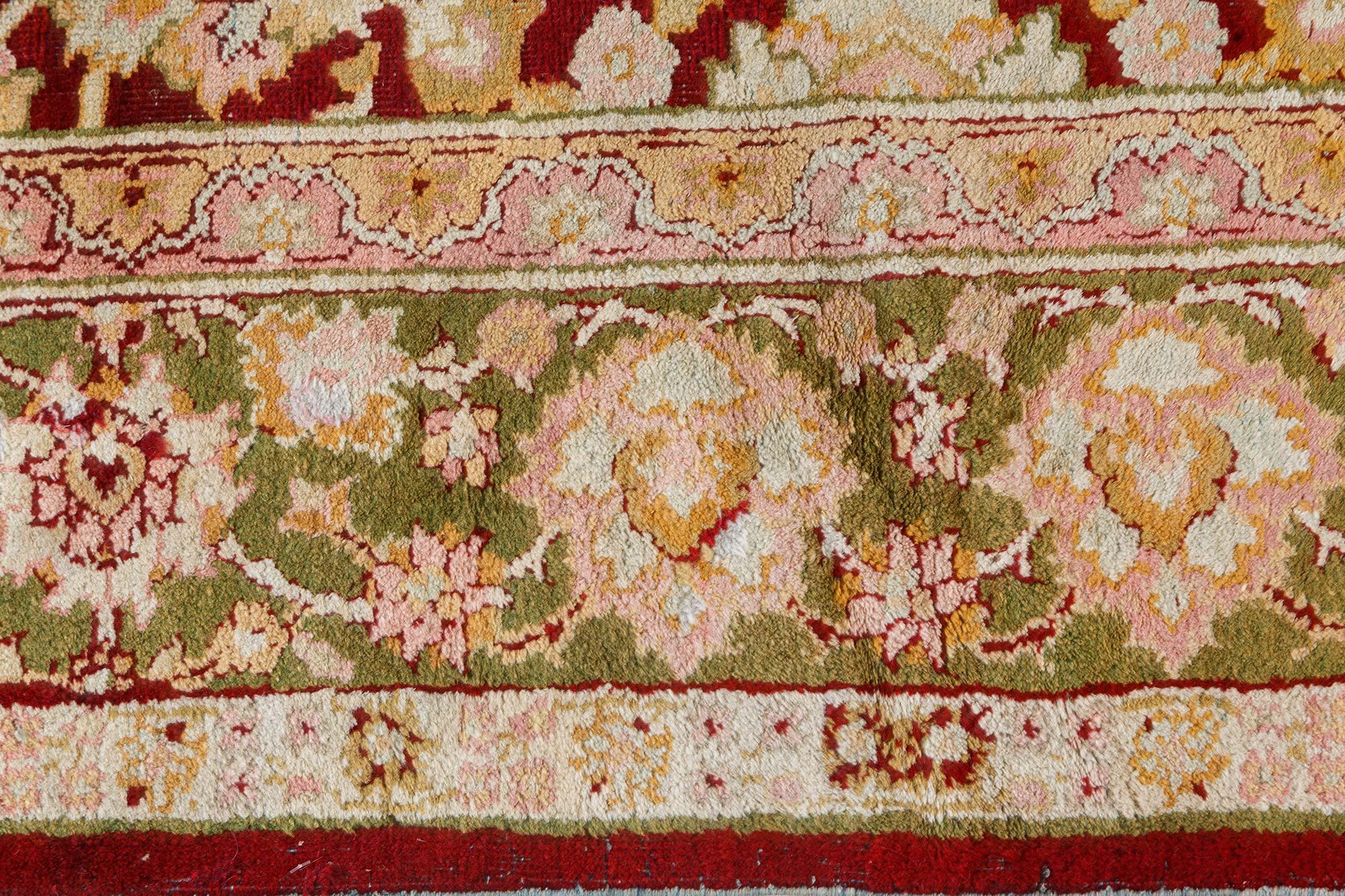 Authentischer indischer Botanischer Teppich aus Amritsar aus dem 19. (19. Jahrhundert) im Angebot