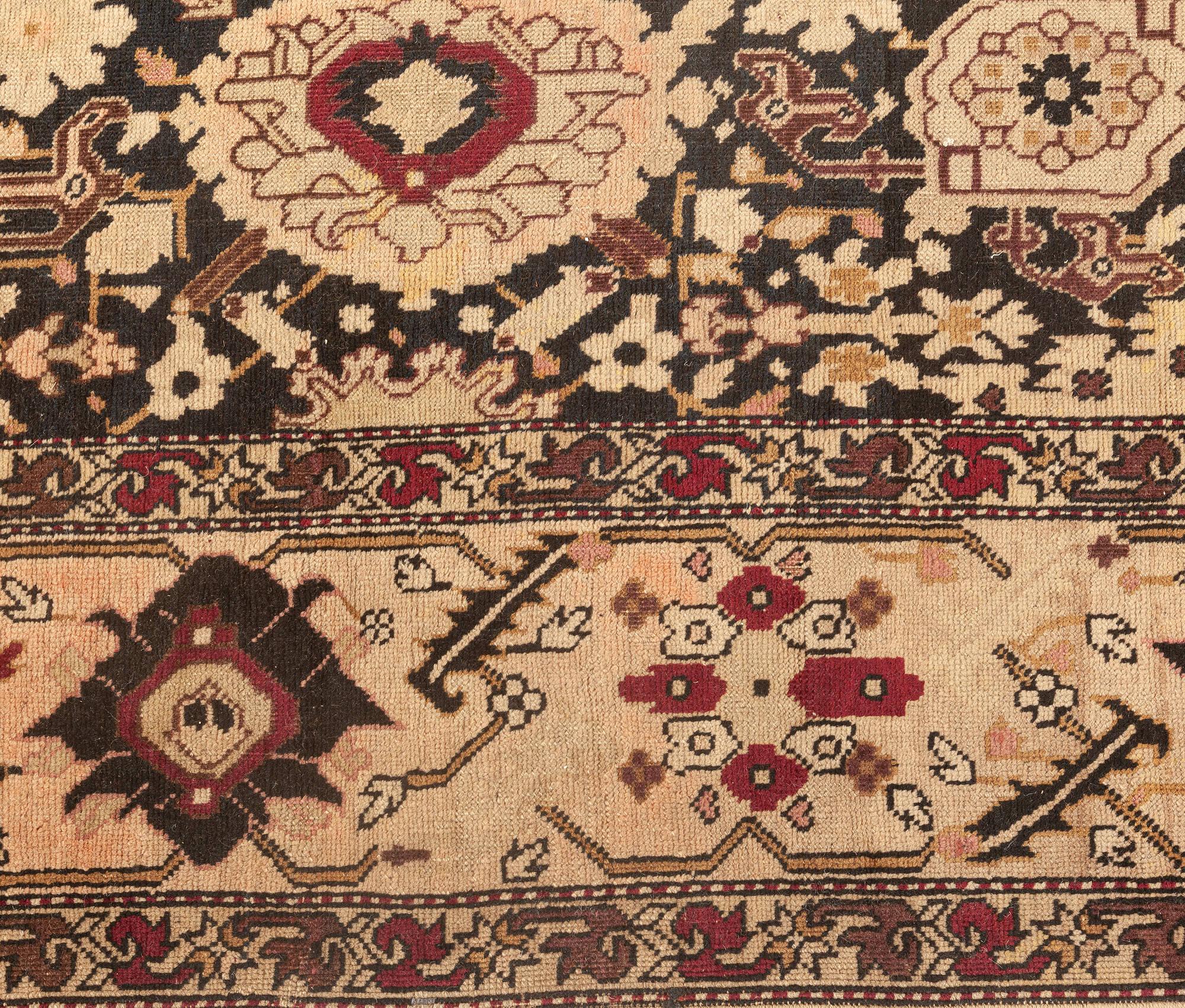 19th Century Karabagh Botanic Handmade Wool Carpet In Good Condition For Sale In New York, NY