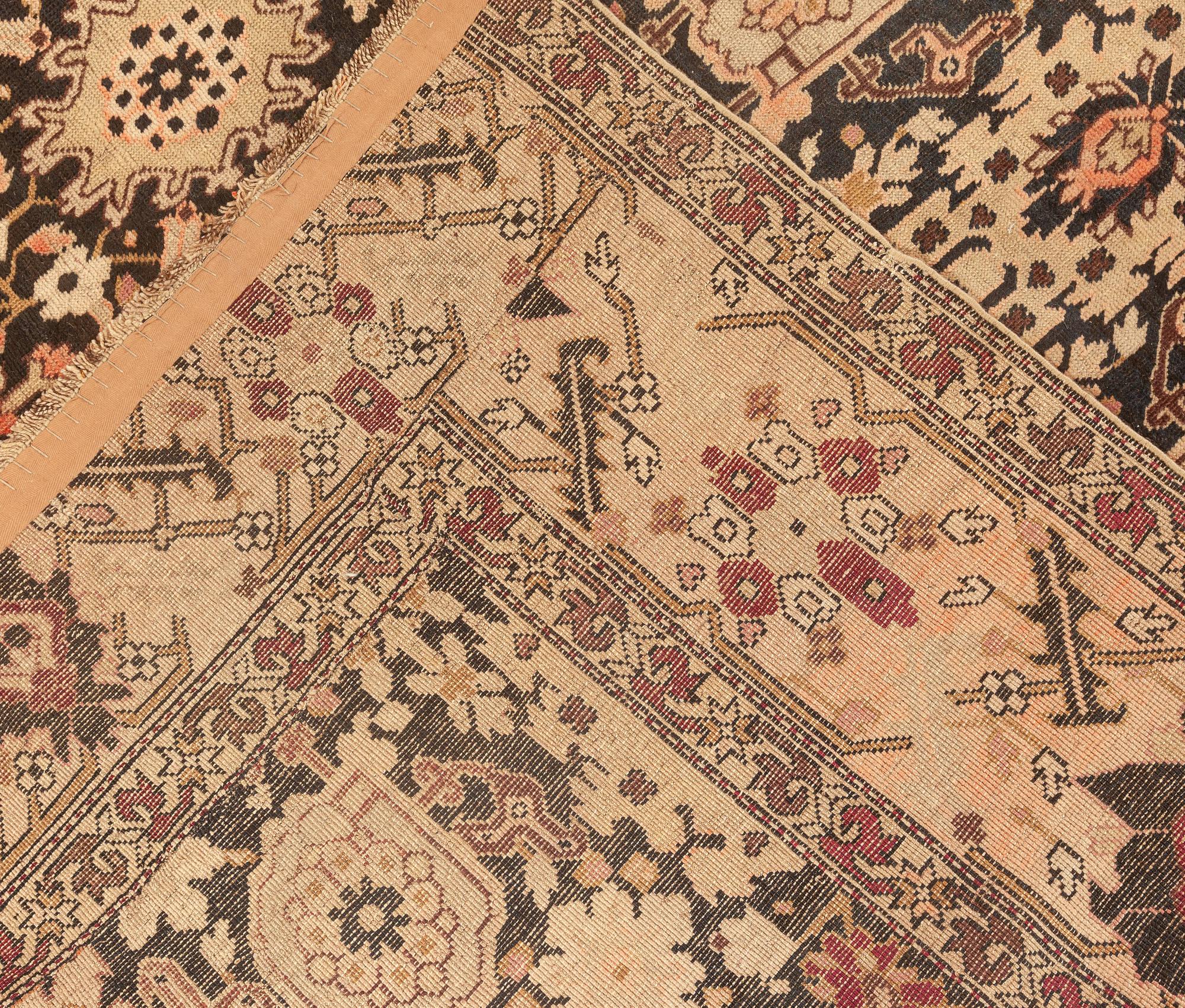 19th Century Karabagh Botanic Handmade Wool Carpet For Sale 4