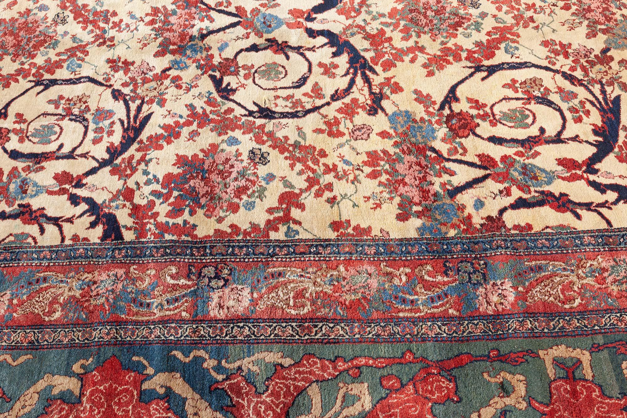 Noué à la main Authentique tapis persan Bidjar du 19ème siècle fait à la main en vente