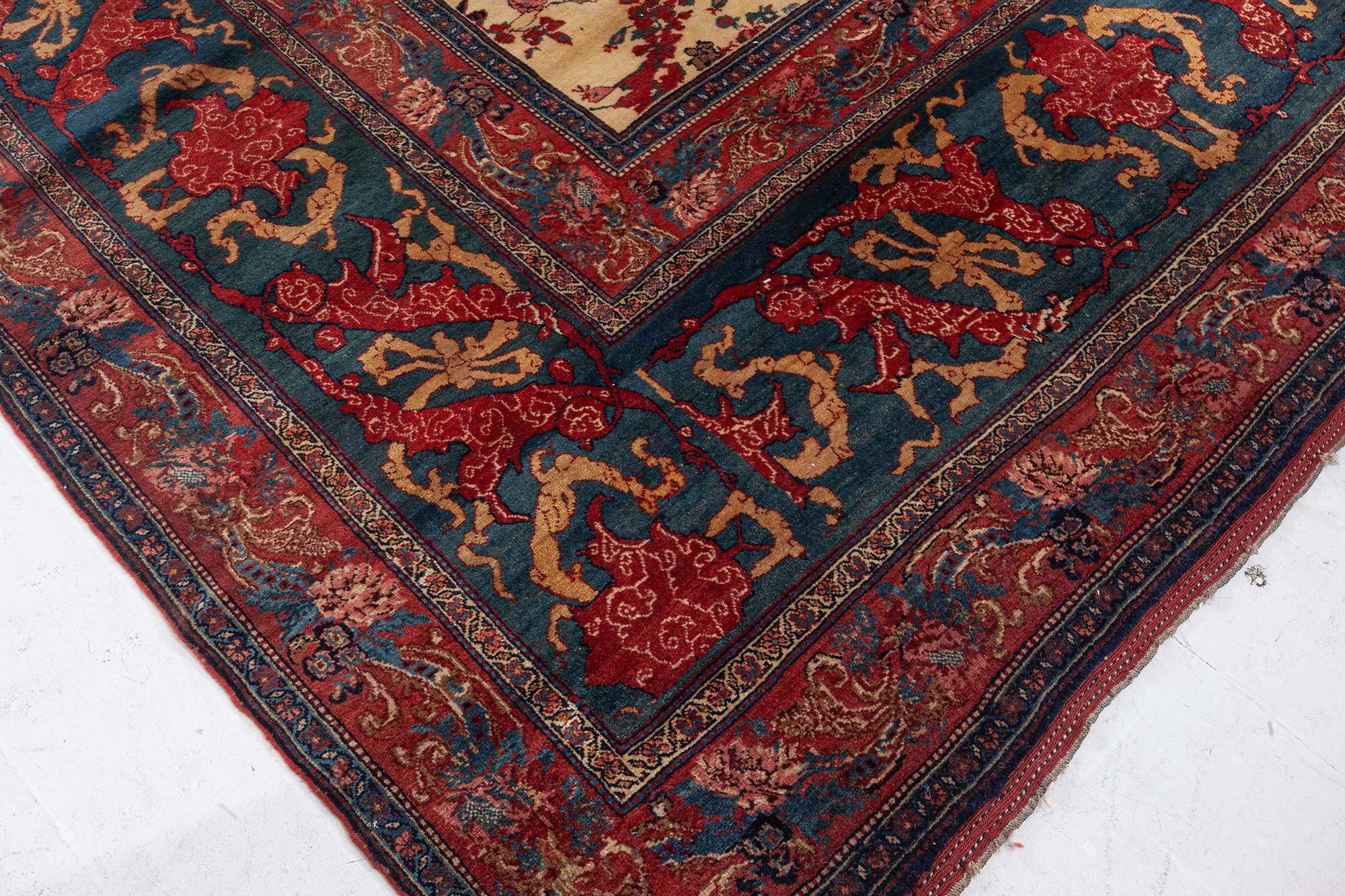 Wool Authentic 19th Century Persian Bidjar Handmade Rug For Sale