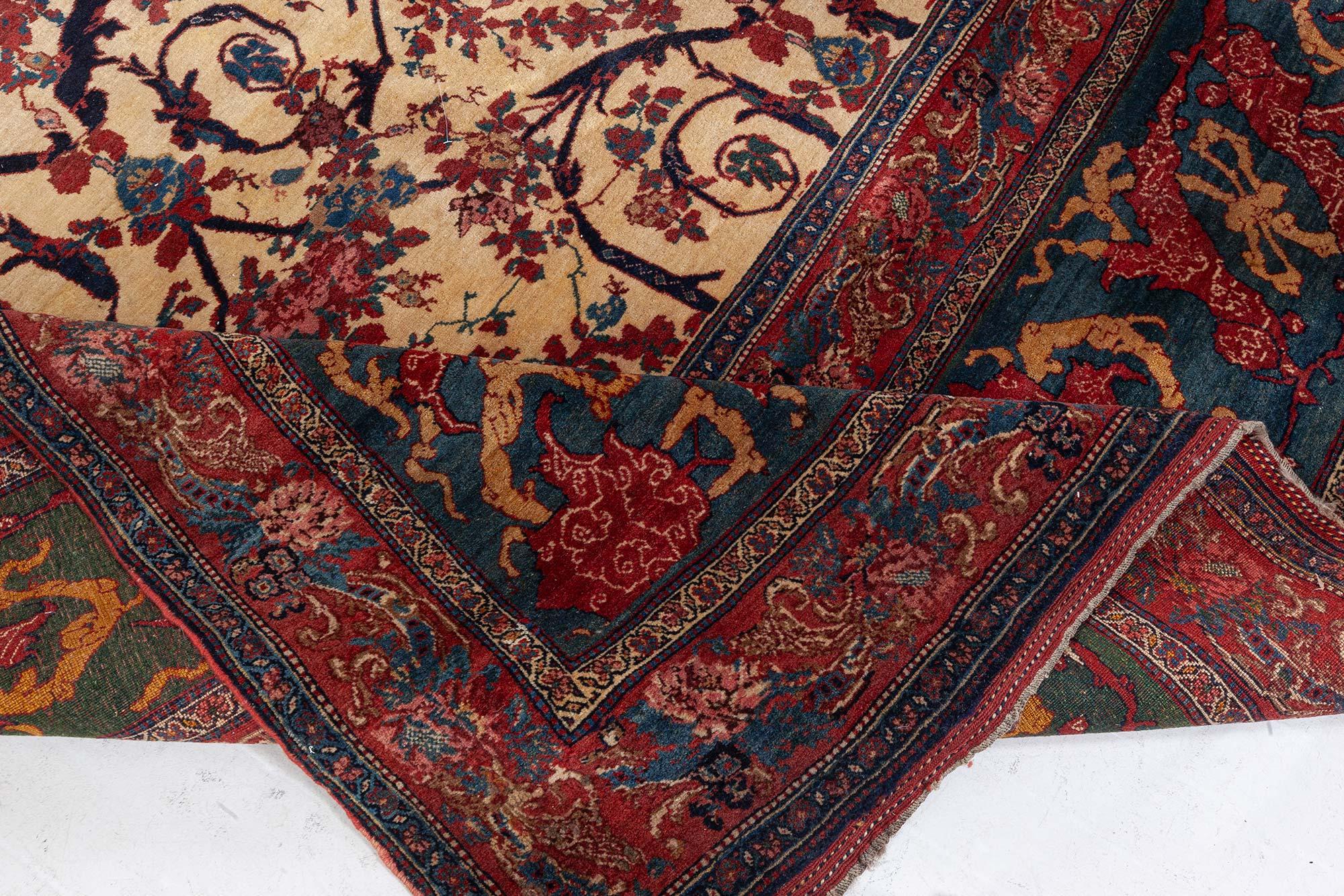 Laine Authentique tapis persan Bidjar du 19ème siècle fait à la main en vente