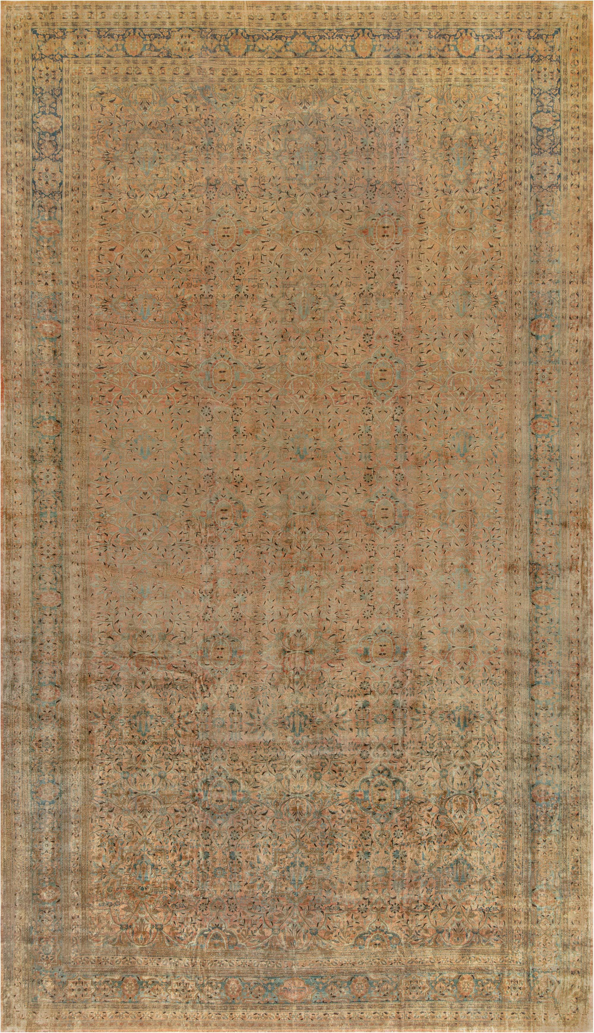 19th Century Persian Kashan Handmade Wool Rug