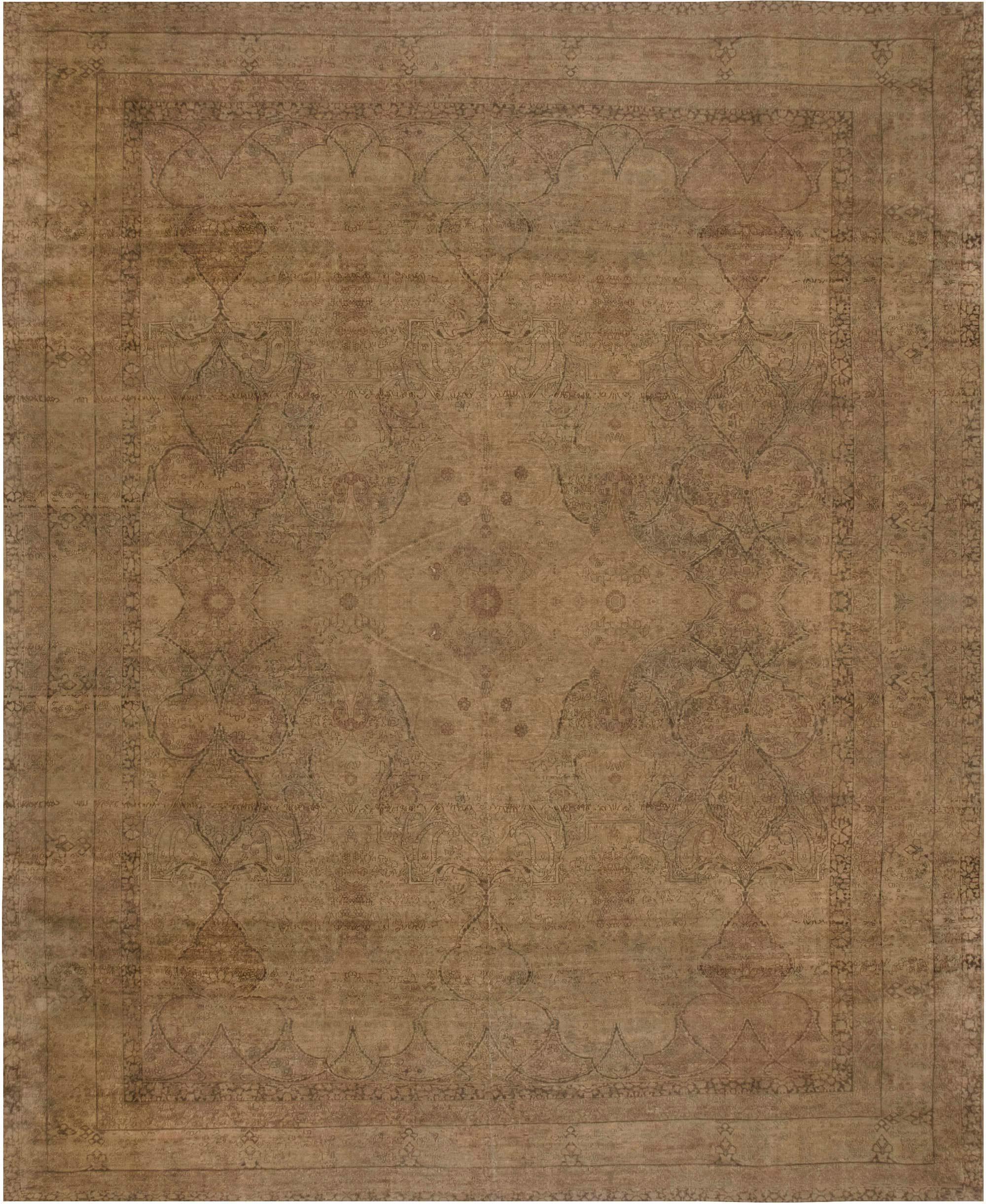 19th Century Persian Kirman Botanic Handmade Rug