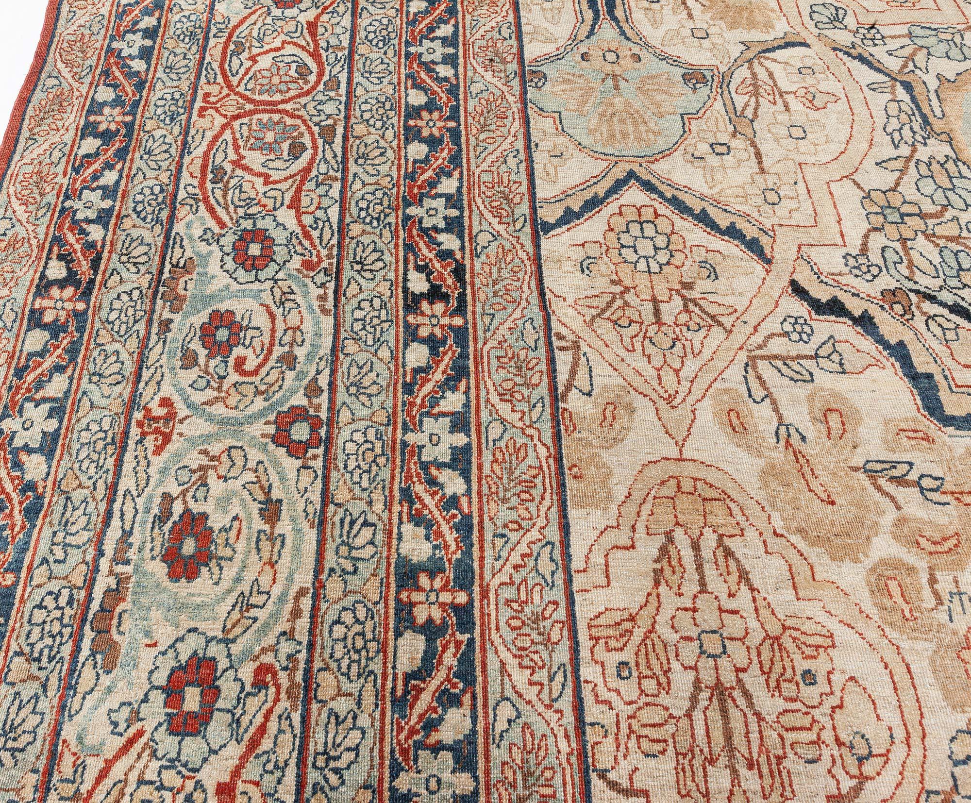 Authentic 19th Century Persian Kirman Carpet For Sale 1