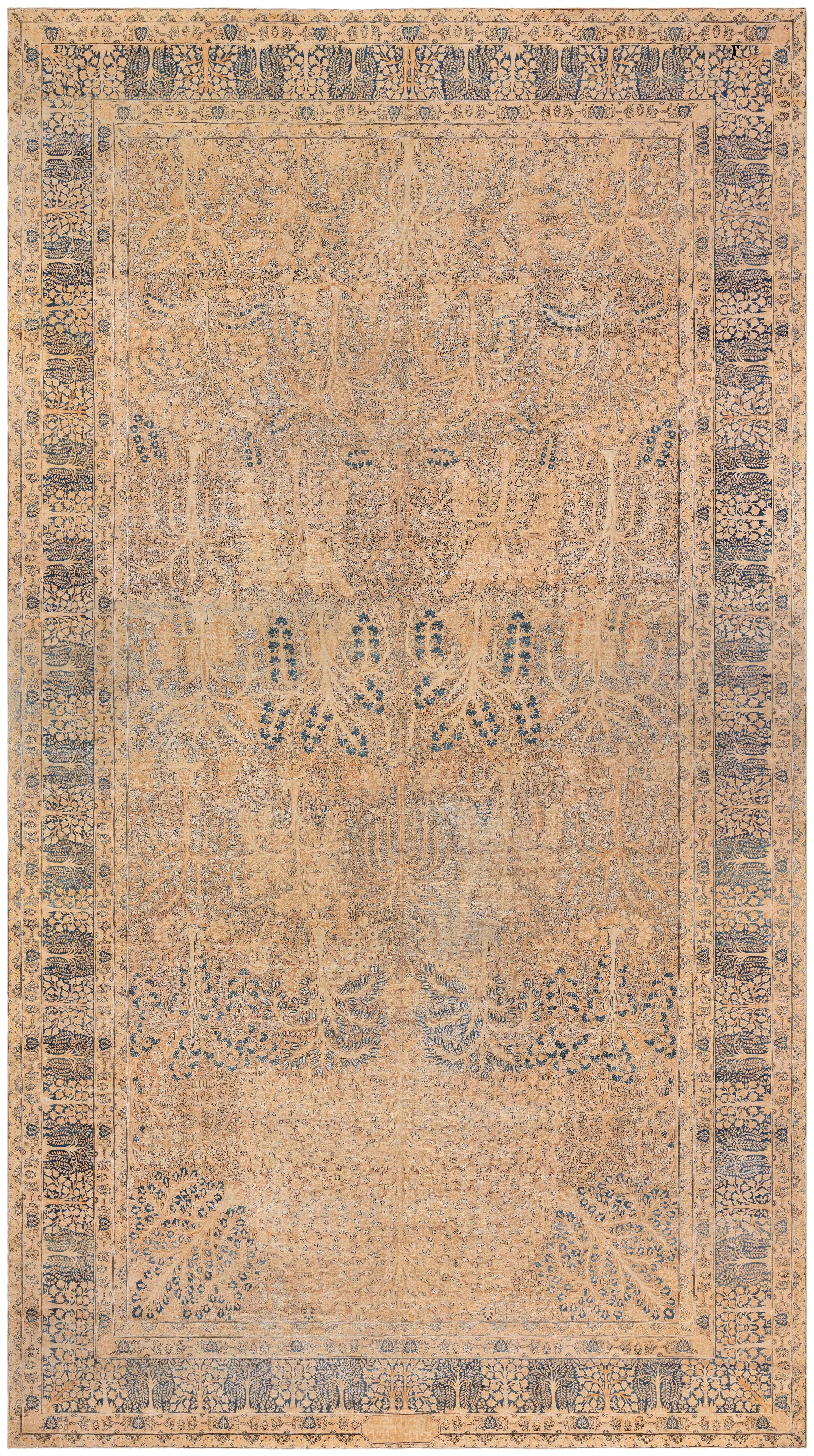 Tappeto persiano Kirman autentico del XIX secolo