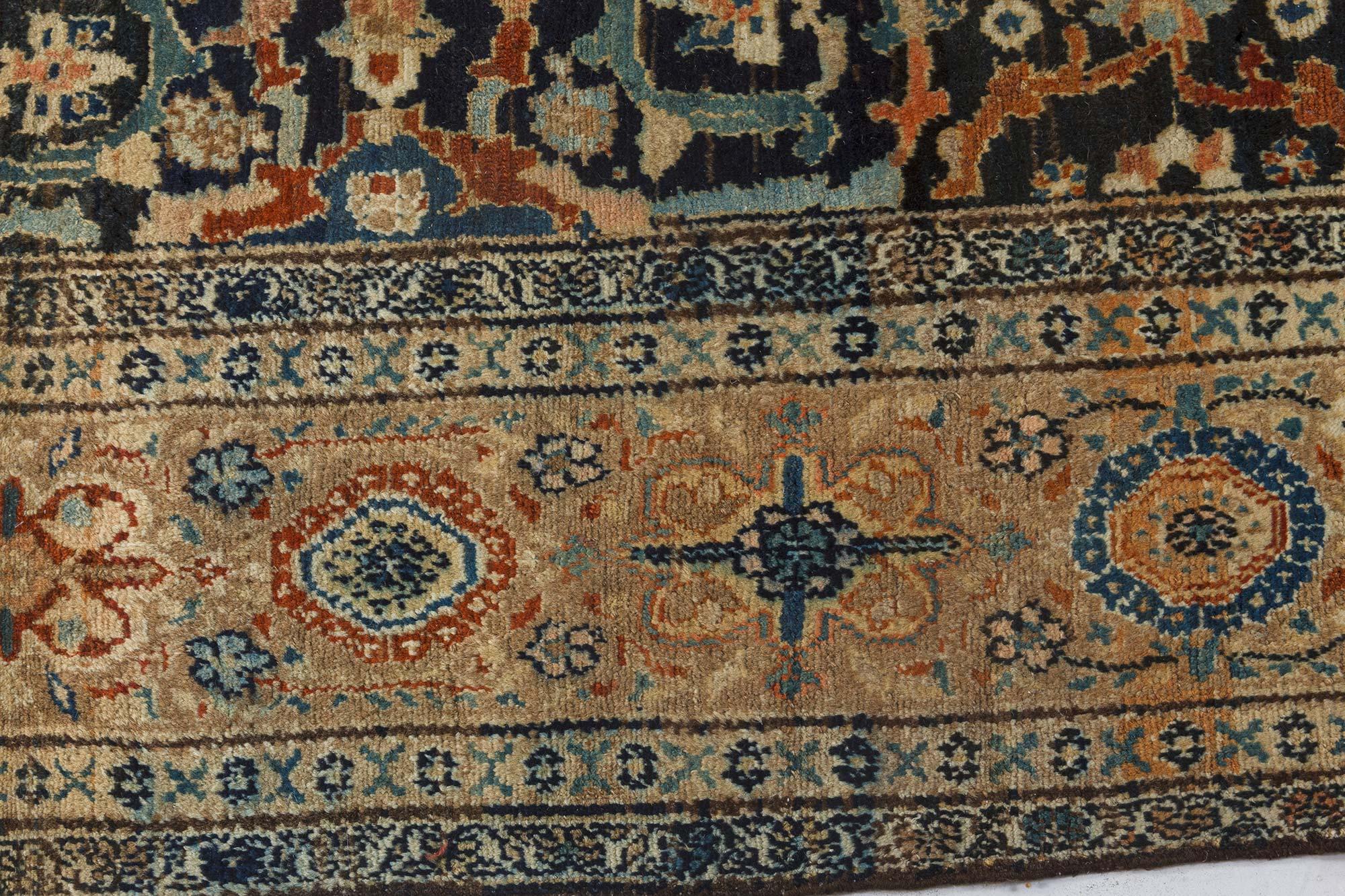 19th Century Persian Malayer Handmade Wool Rug For Sale 1