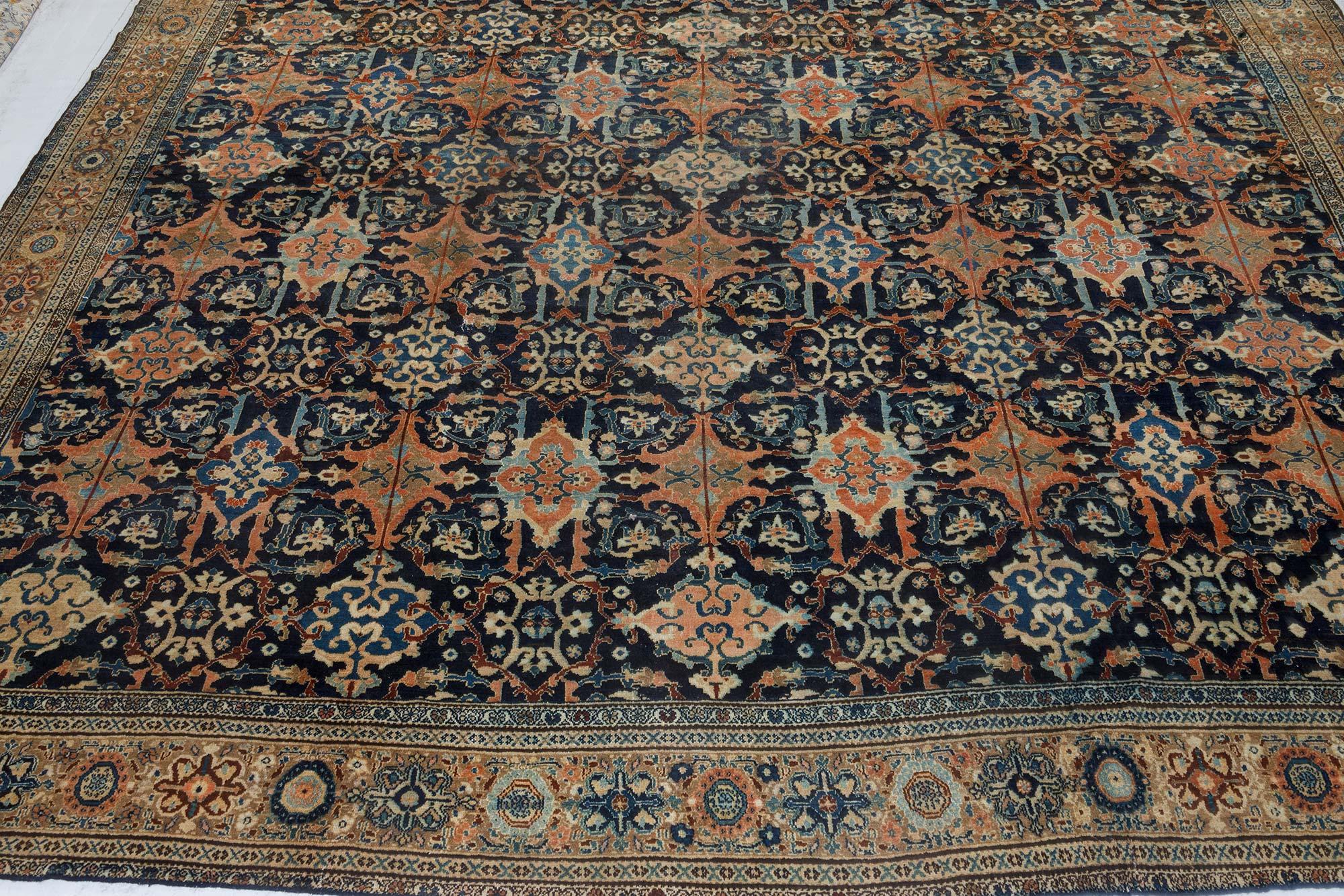 19th Century Persian Malayer Handmade Wool Rug For Sale 3
