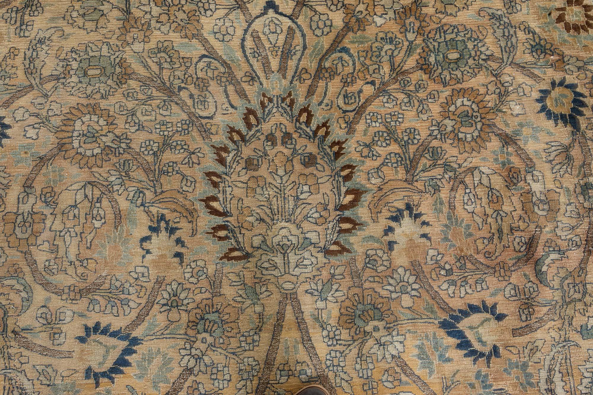 Authentic 19th Century Persian Meshad Handmade Wool Carpet
Size: 11'9