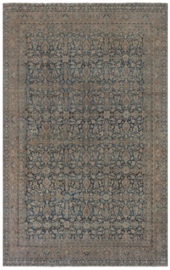 Antique 19th Century Persian Meshad Handmade Wool Rug