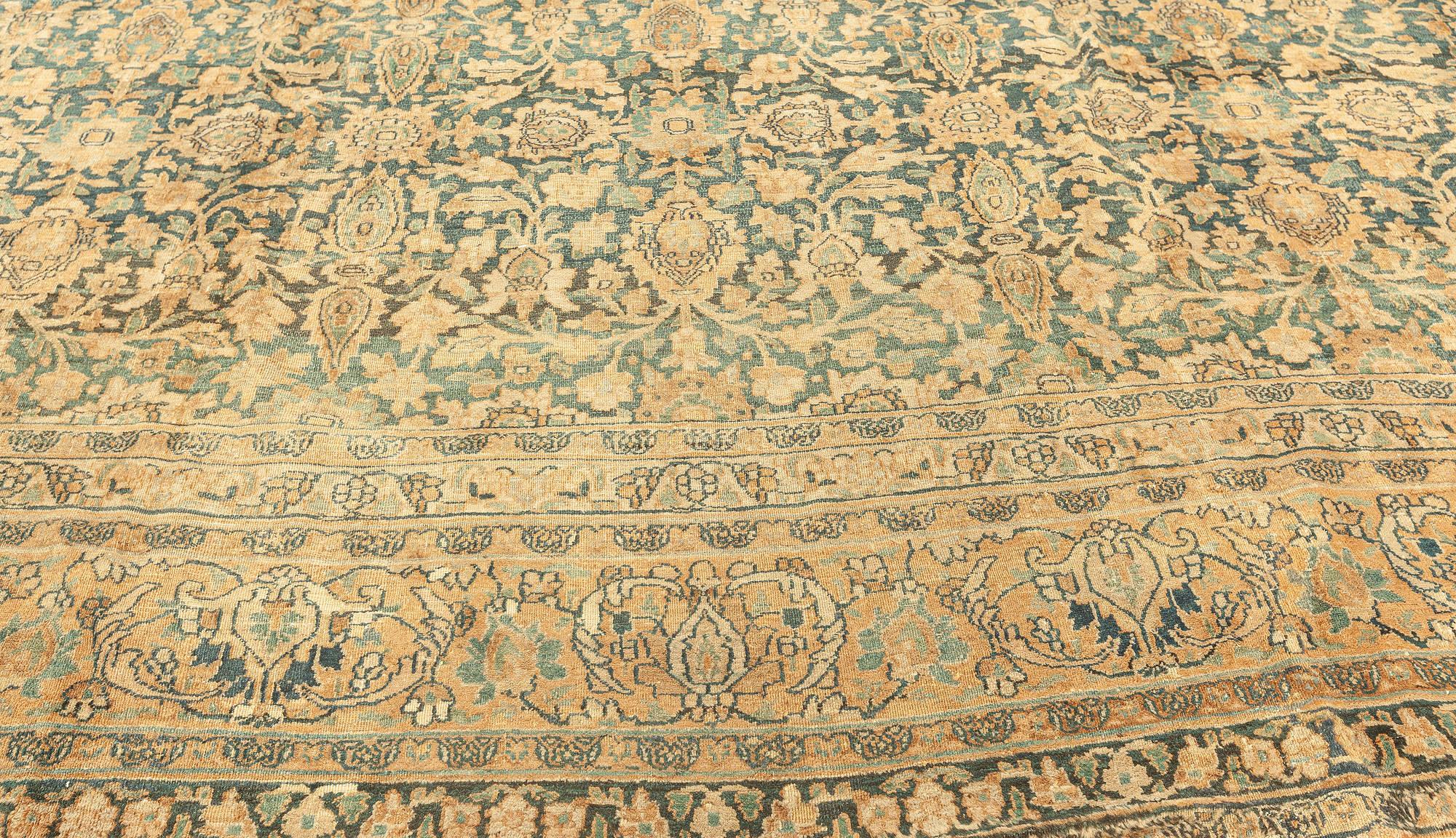 19th Century Persian Meshad Handmade Wool Rug For Sale 1