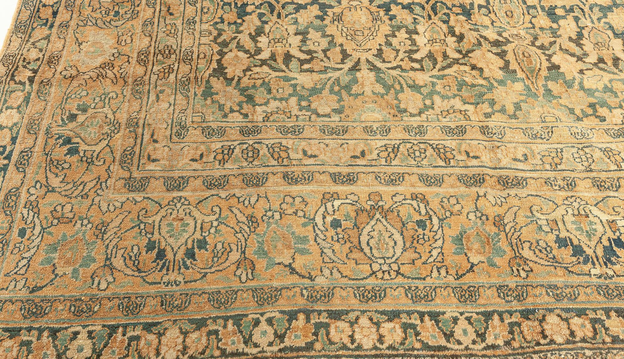 19th Century Persian Meshad Handmade Wool Rug For Sale 2
