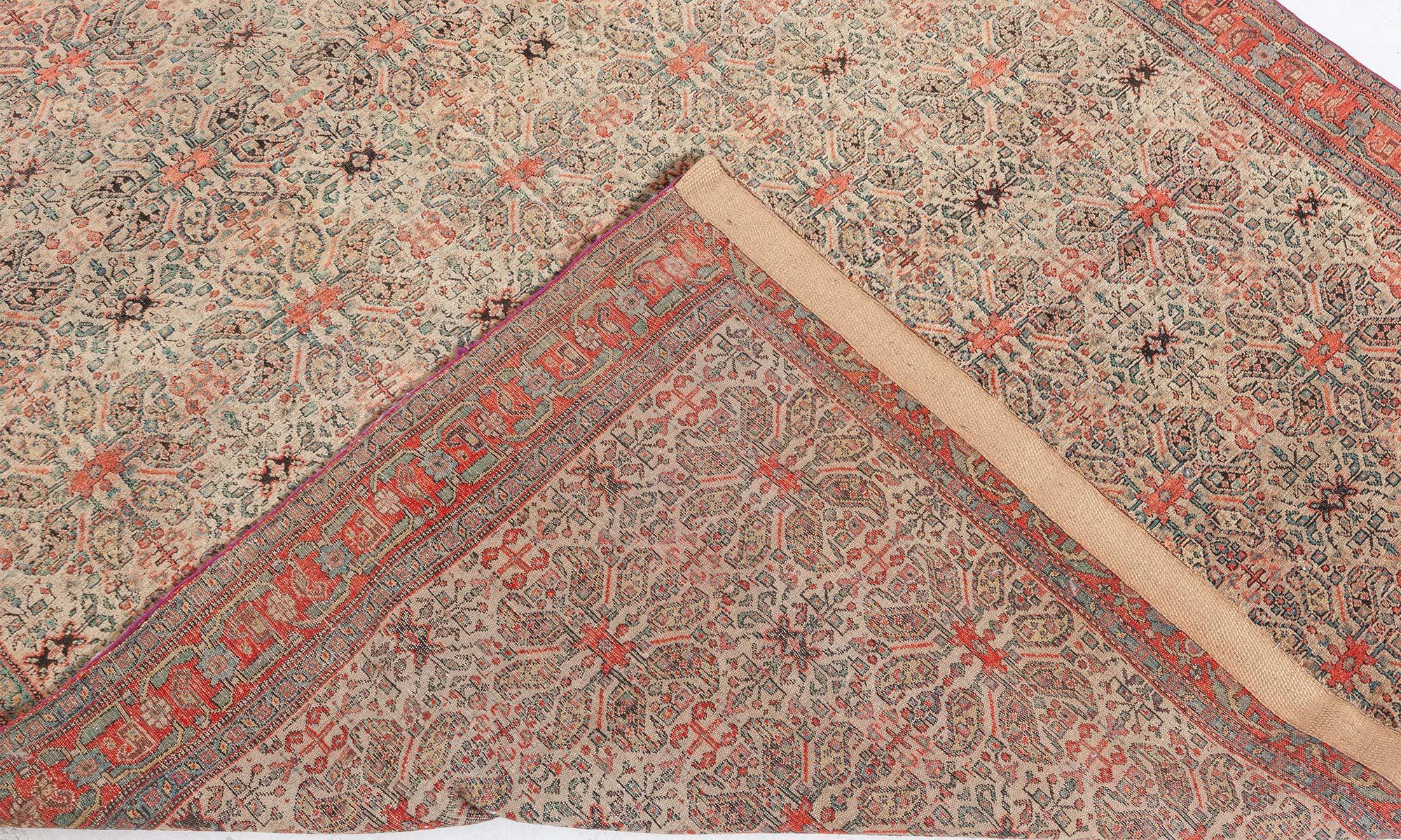 Authentic 19th Century Persian Senneh Botanic Rug For Sale 1