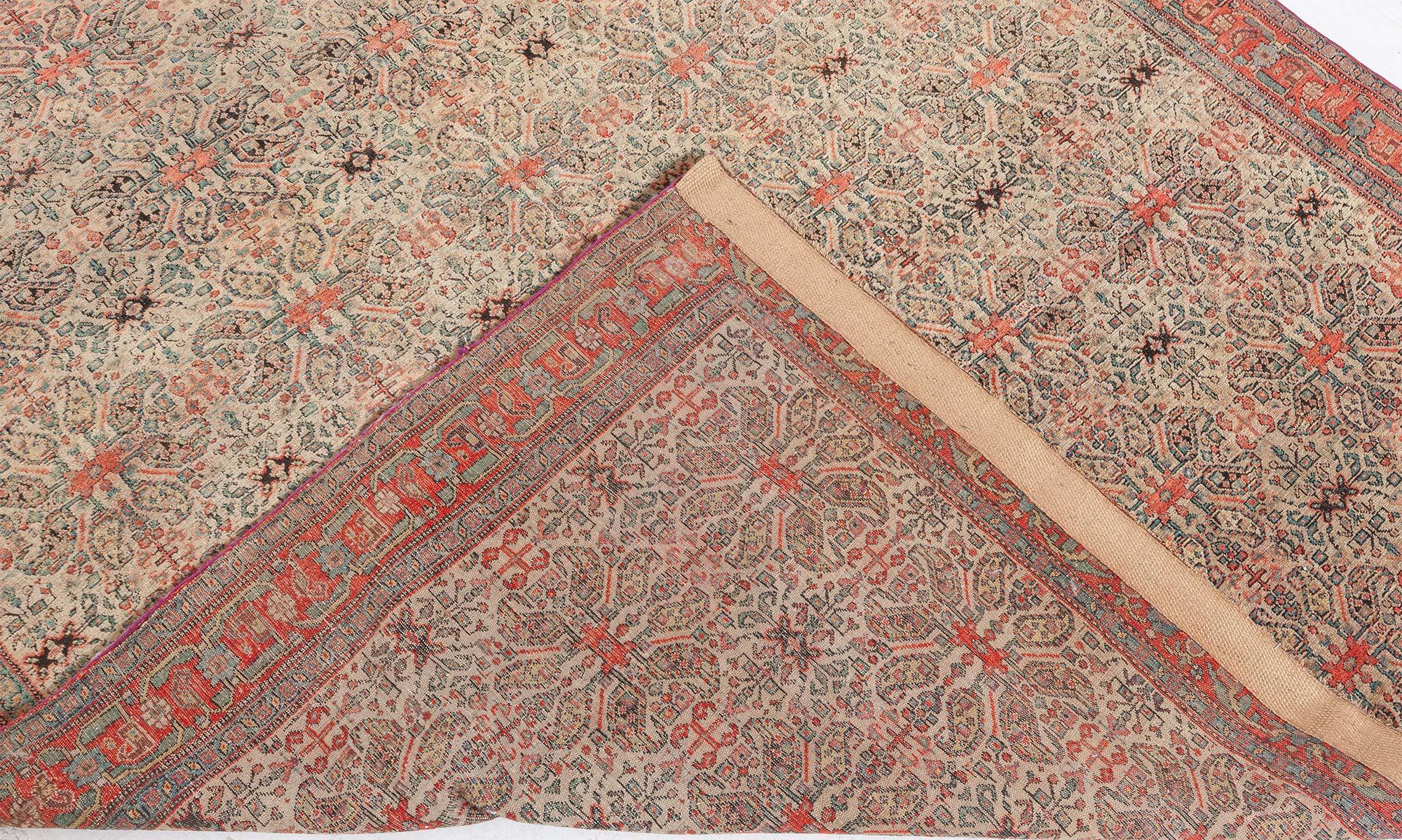 Doris Leslie Blau Authentic 19th Century Persian Senneh Botanic Rug For Sale 1