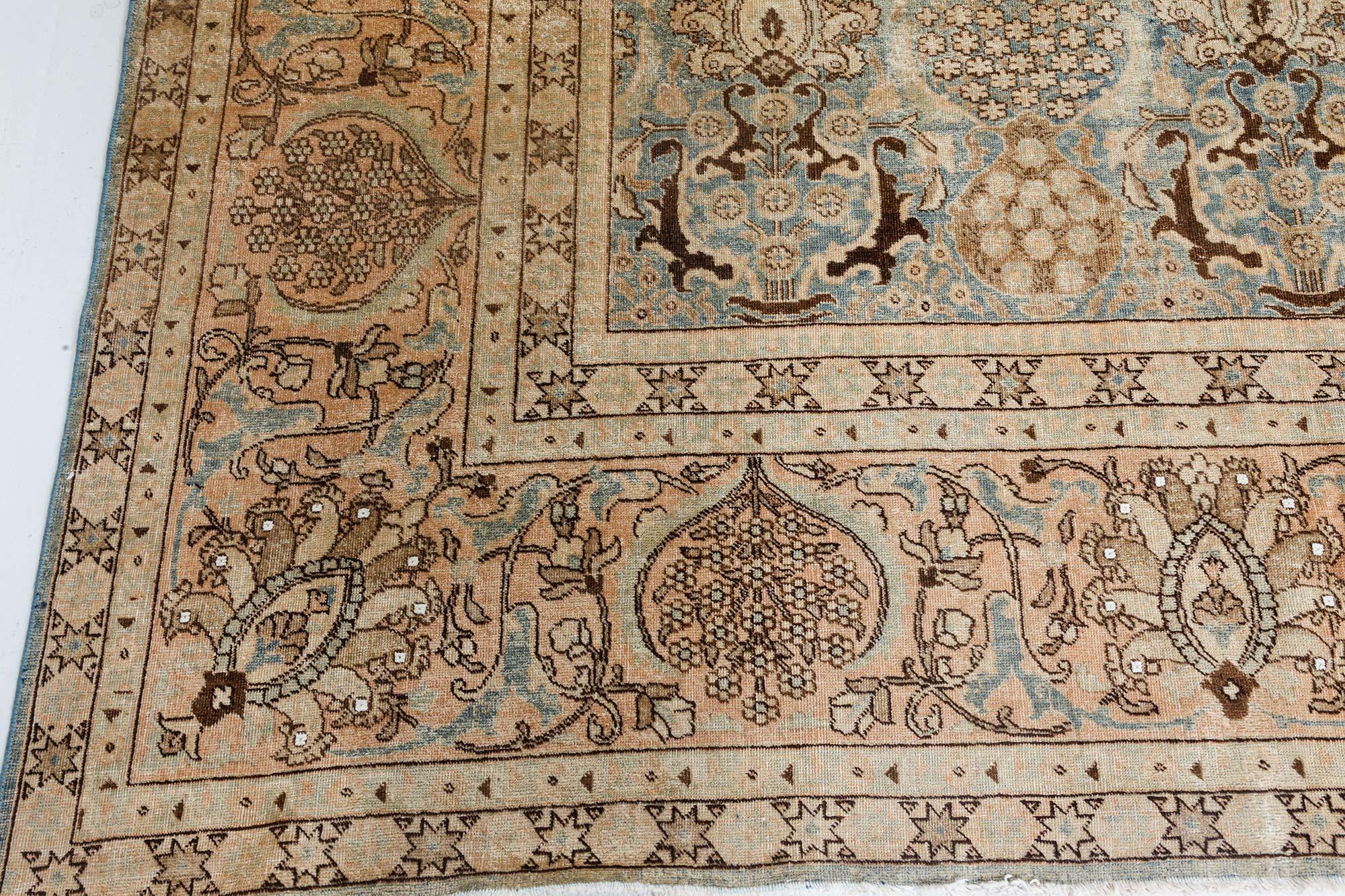 19th Century Persian Tabriz Handmade Wool Rug For Sale 1