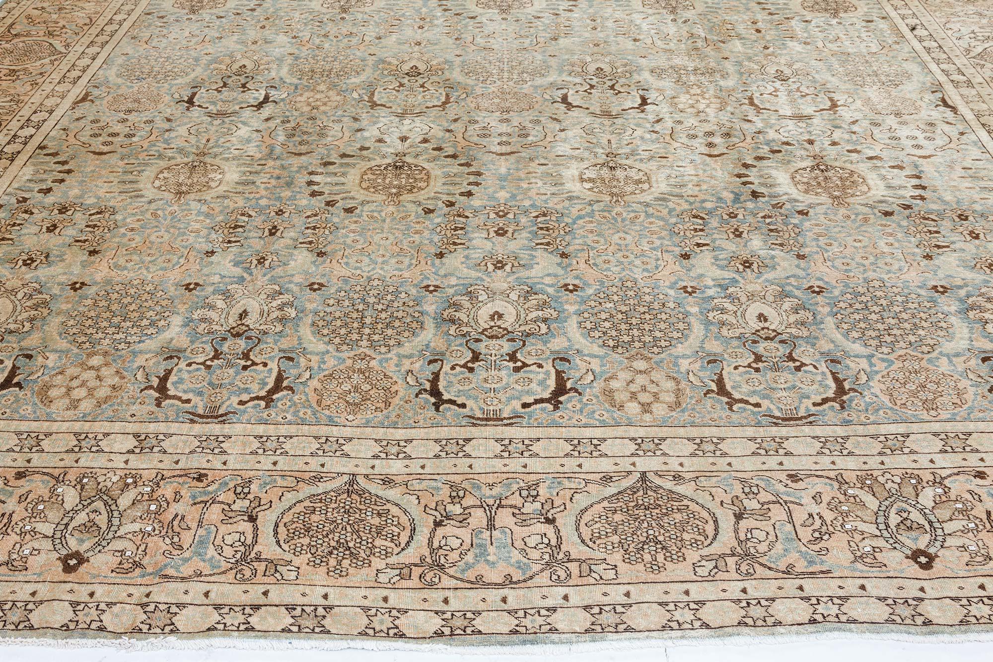 19th Century Persian Tabriz Handmade Wool Rug For Sale 3