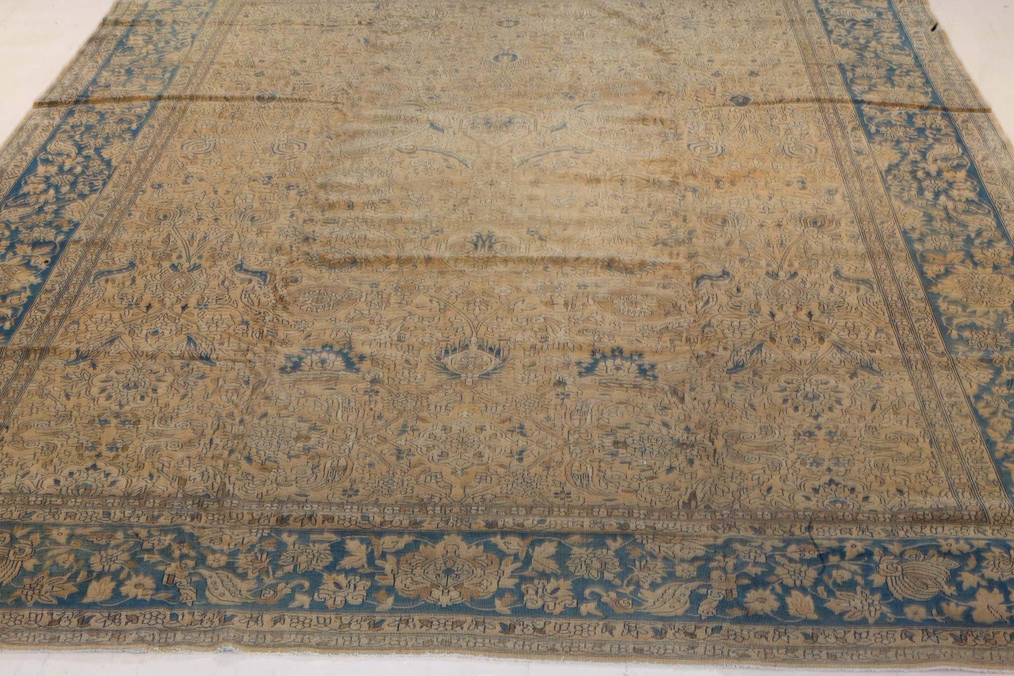 19th Century Persian Tabriz Handmade Wool Rug For Sale 3