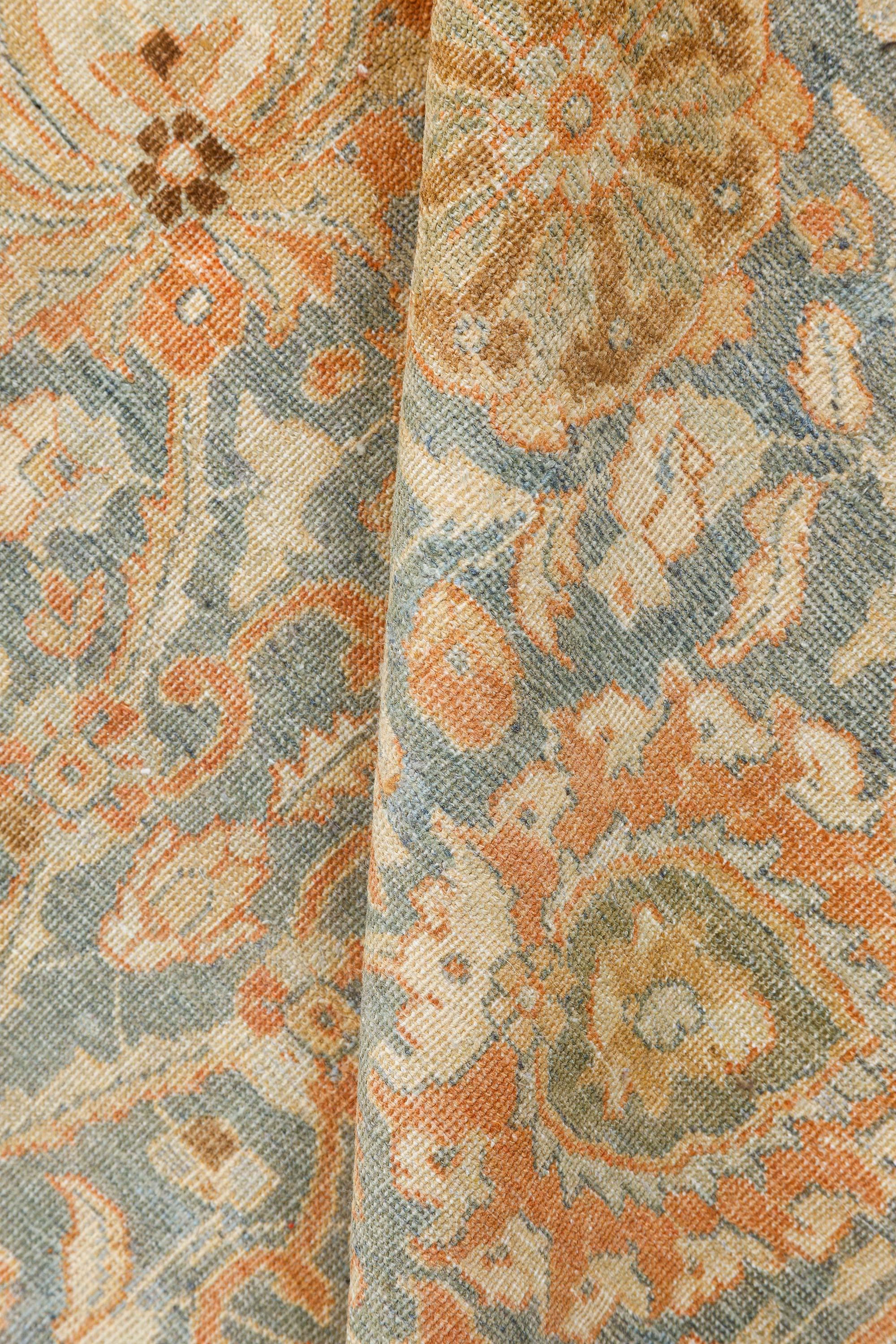 Authentic 19th Century Persian Tabriz Botanic Handmade Carpet
Size: 11'3