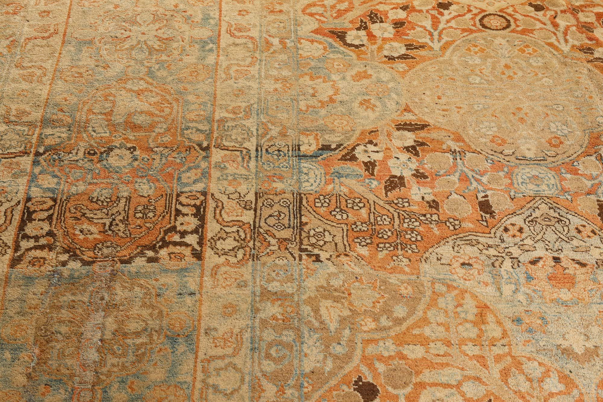 Authentic 19th Century Persian Tabriz Carpet In Good Condition For Sale In New York, NY
