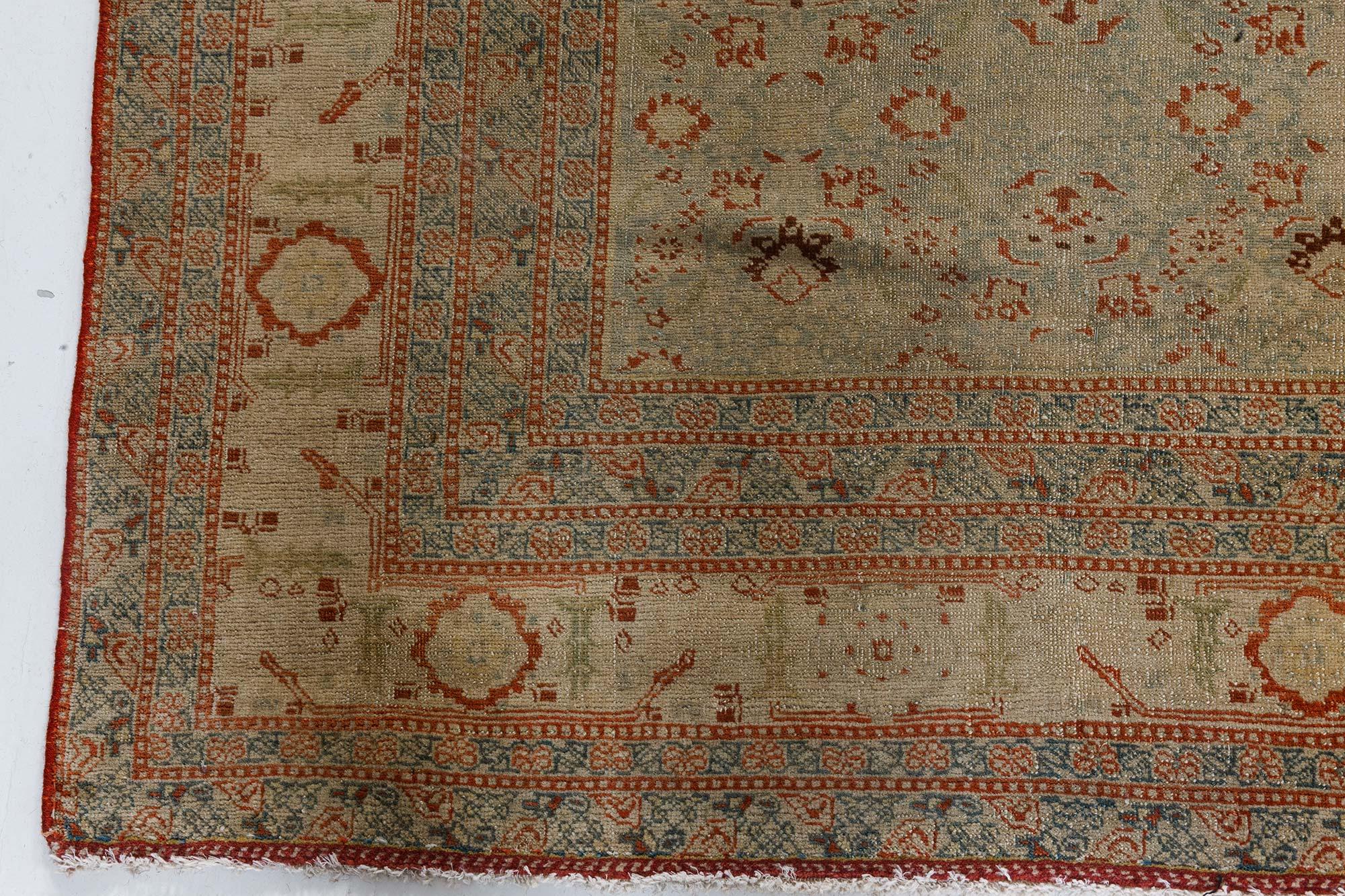 Authentic 19th century Persian Tabriz handmade wool rug
Size: 7'0