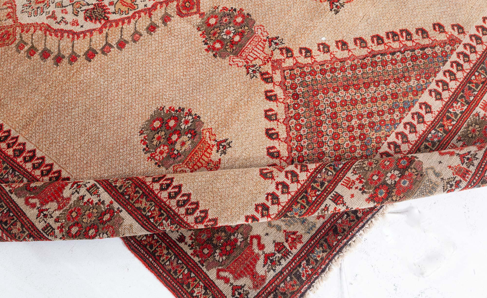 Authentic 19th Century Sarouk Handmade Wool Rug For Sale 3