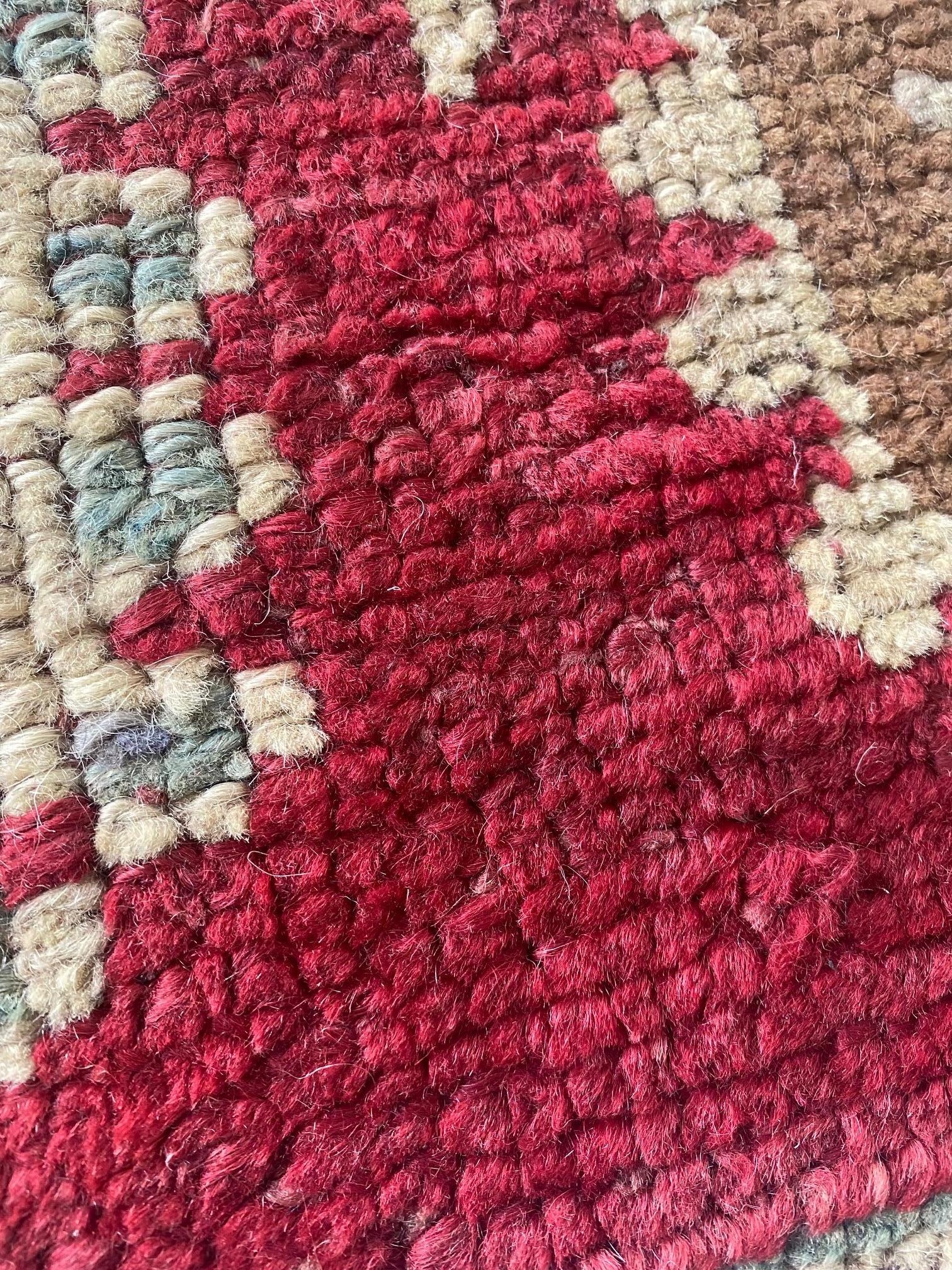 19th Century Turkish Oushak Red Wool Carpet For Sale 4
