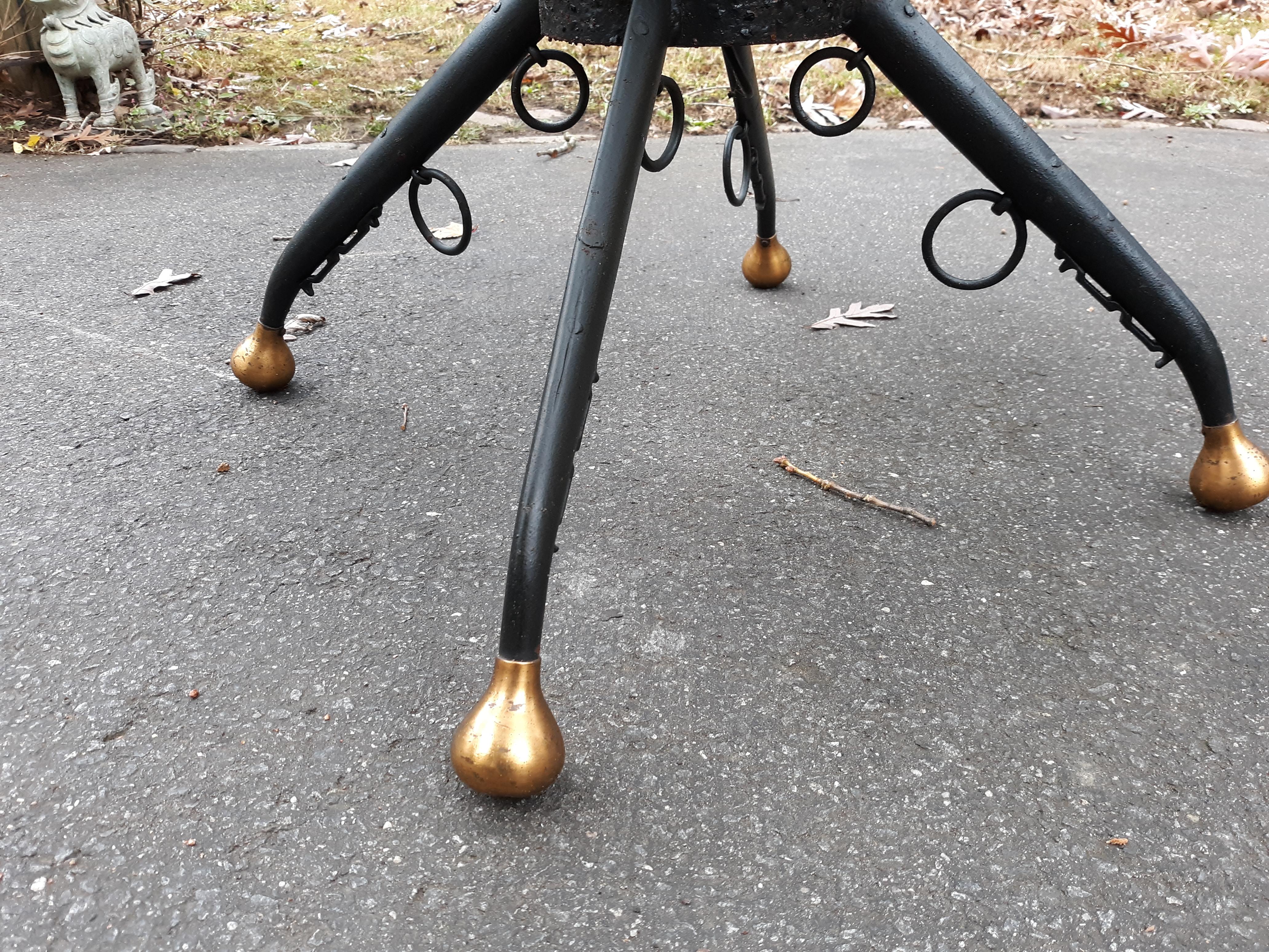 Métal Authentique table basse de style wagon du 19ème siècle avec plateau en verre