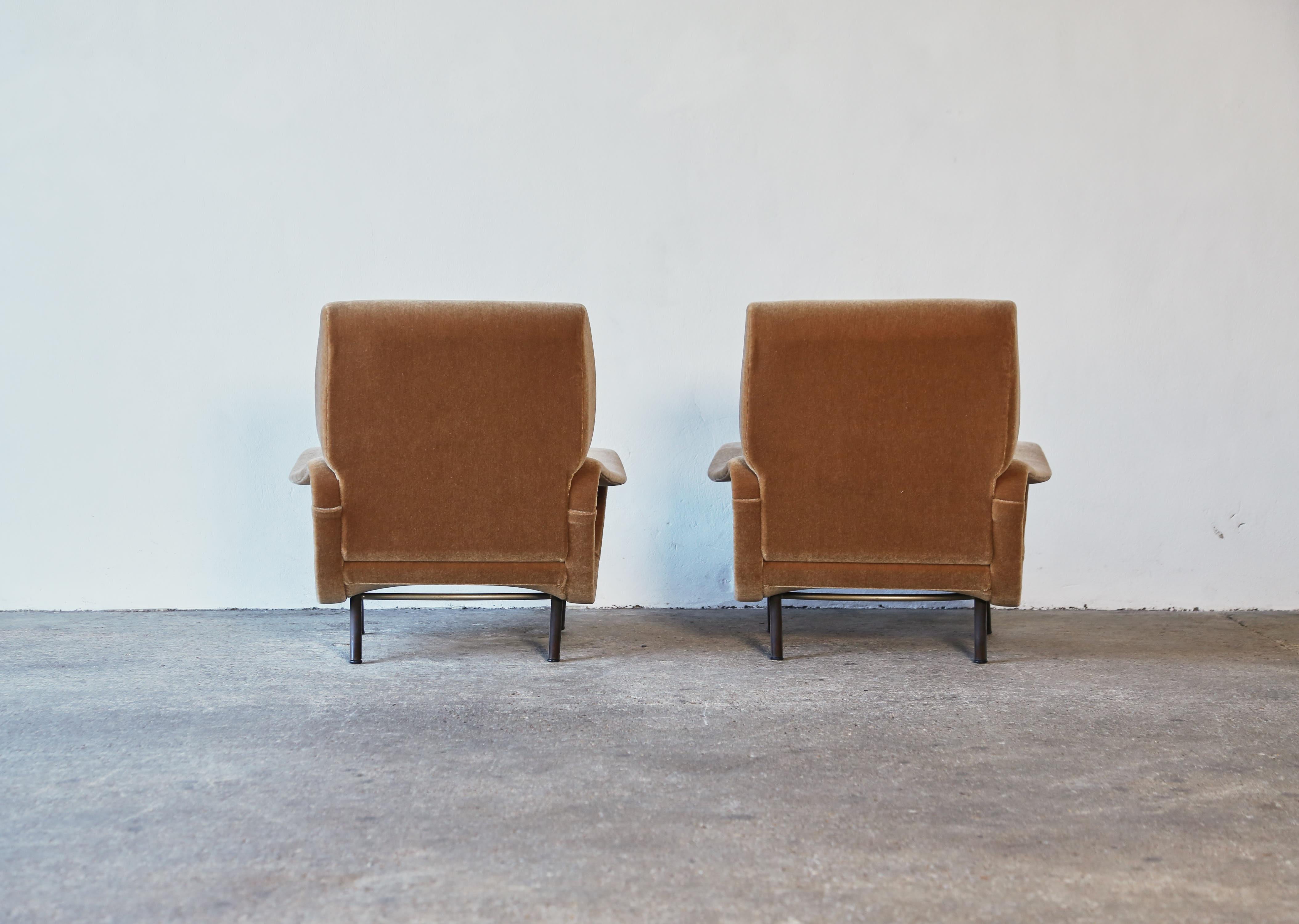 Authentische Marco Zanuso Damenstühle, 1. Auflage, Italien, 1960er Jahre, neu, reines Mohair 4