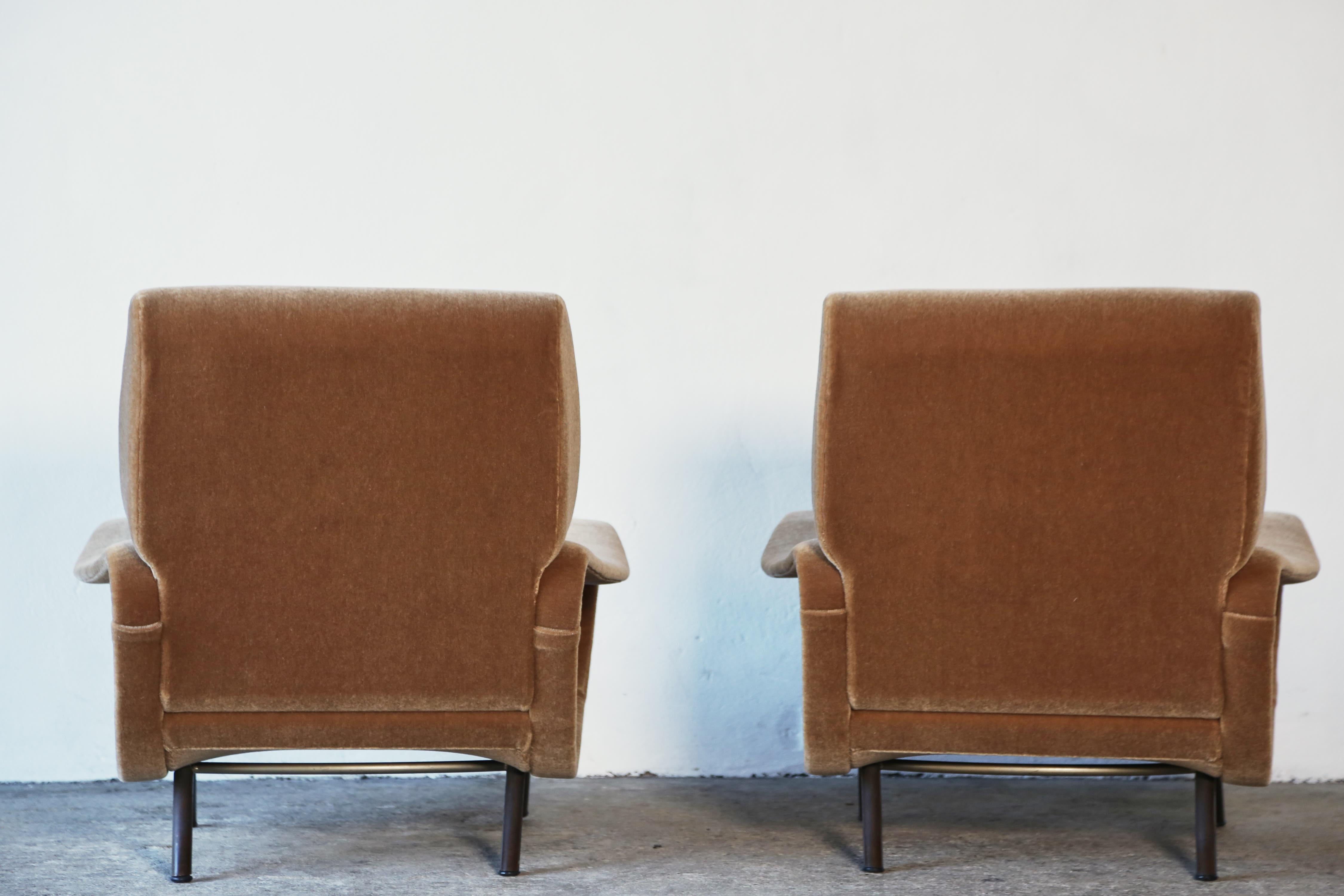 Authentische Marco Zanuso Damenstühle, 1. Auflage, Italien, 1960er Jahre, neu, reines Mohair 5