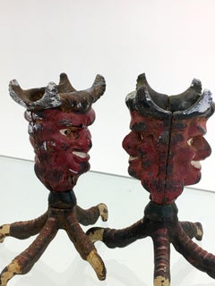 Authentic 20th Century Devil Head Candlestick Holders