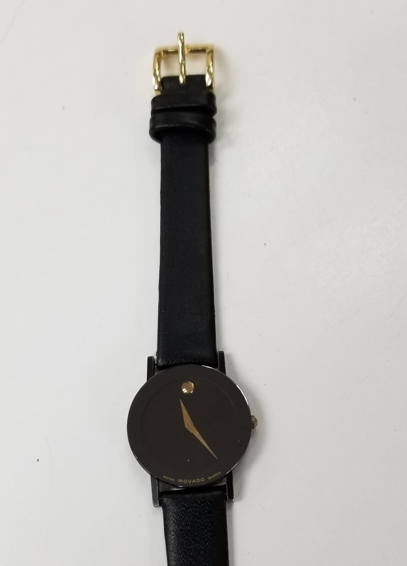 AUTHENTIC 25mm SWISS MOVADO SAPPHIRE CLASSIC ULTRA THIN PVD CASE LADIES WATCH, in very good condition and in the original box with instructions.