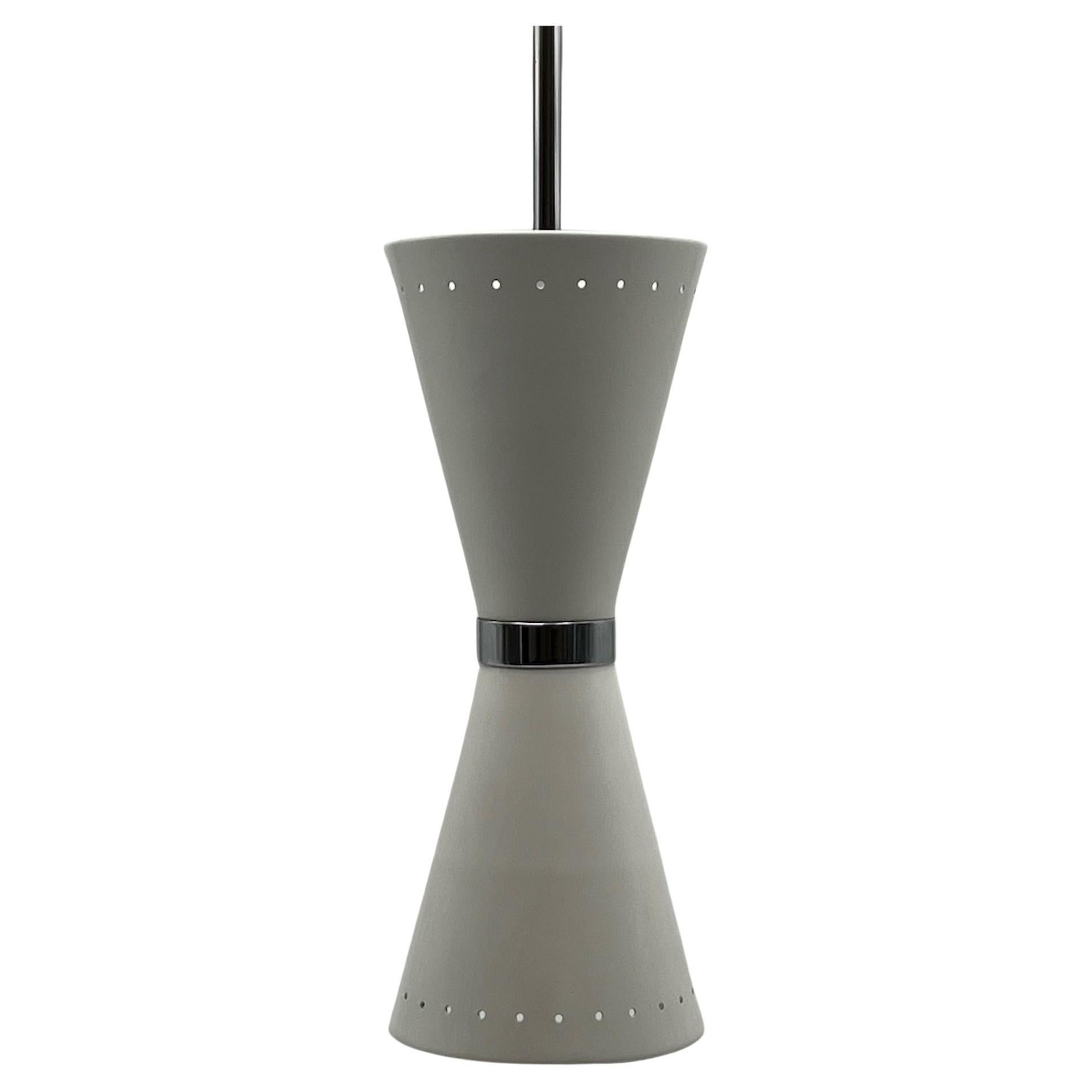 Mid-Century Modern Authentique lampe suspendue des années 60, style Stilnovo, double cône vintage en vente