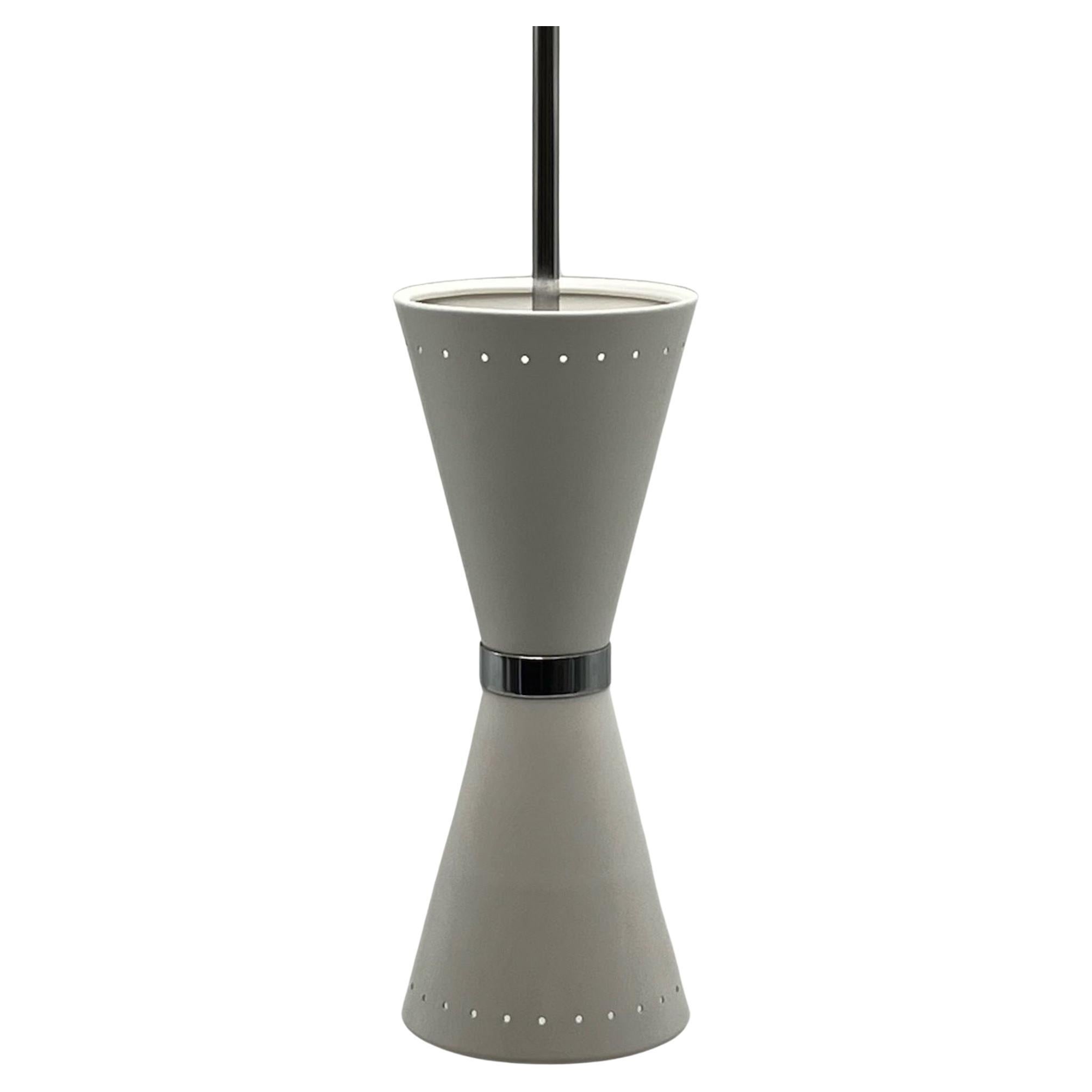 italien Authentique lampe suspendue des années 60, style Stilnovo, double cône vintage en vente