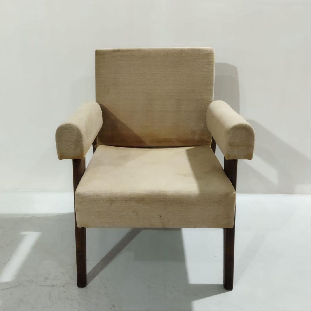 Mid-Century Modern Fauteuil défenseur authentique de Pierre Jeanneret et Le Corbusier, Chandigarh en vente
