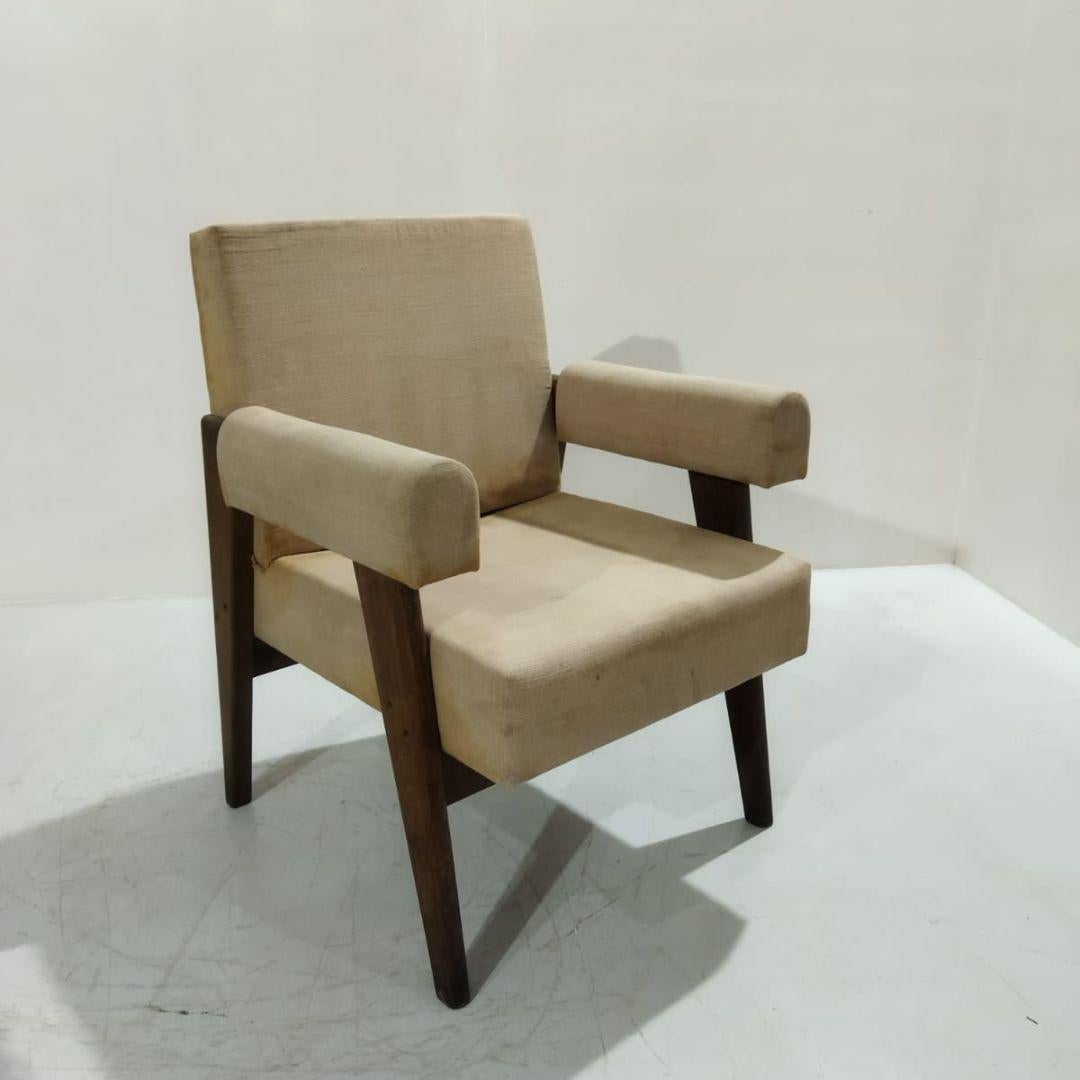 Fait main Fauteuil défenseur authentique de Pierre Jeanneret et Le Corbusier, Chandigarh en vente