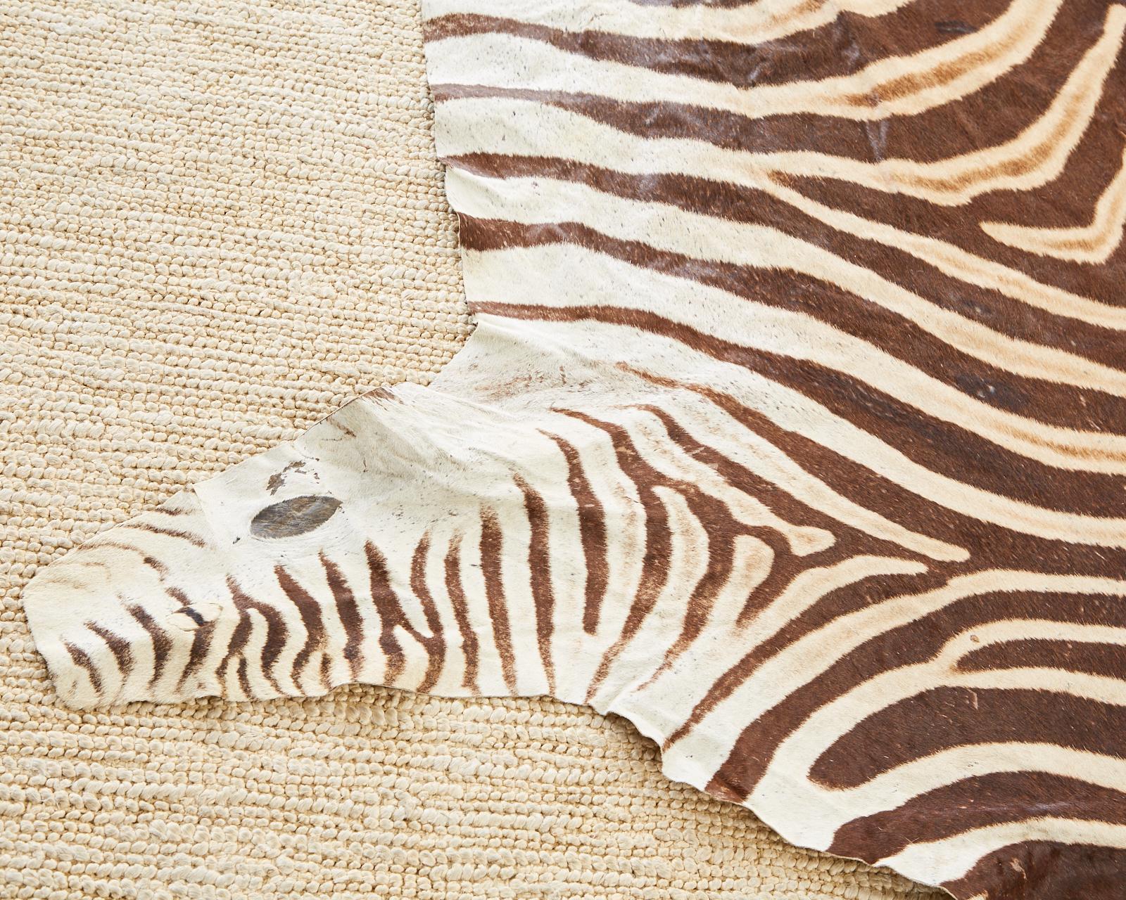 Hand-Crafted Authentic African Zebra Hide Carpet Rug