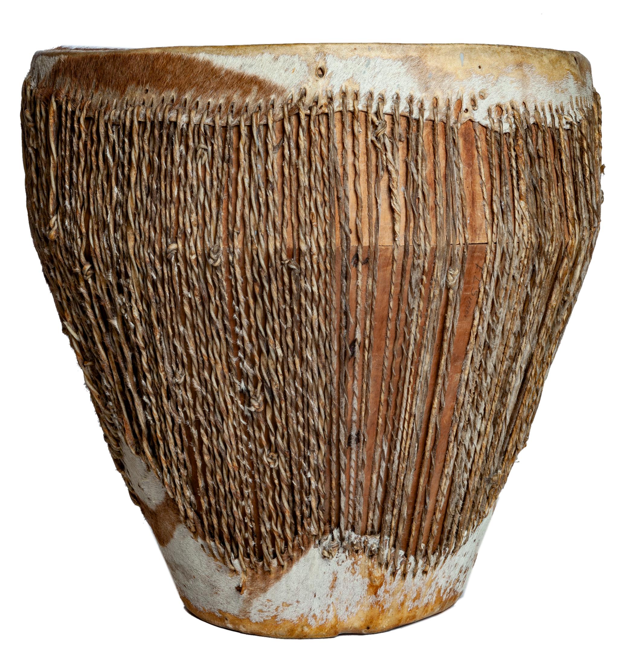 Tambor auténtico de piel de cebra africana Hecho a mano en venta