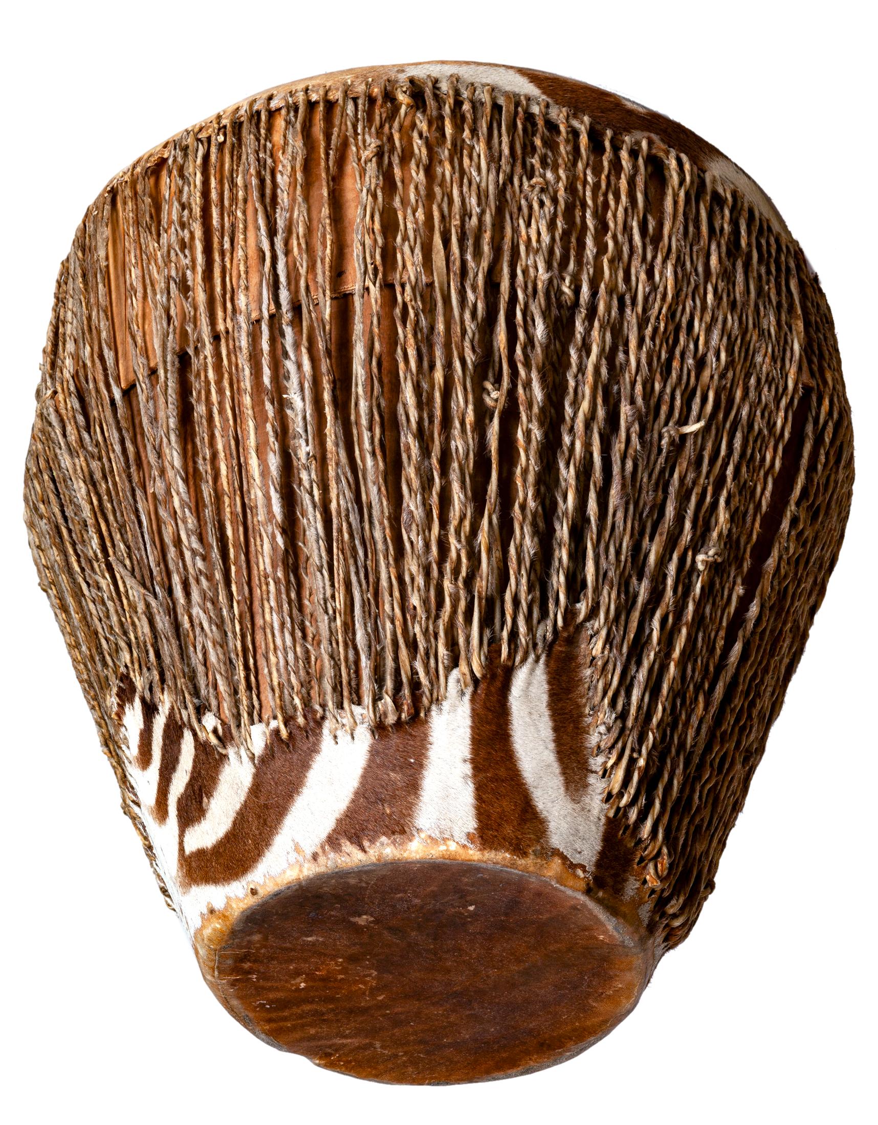 Tambor auténtico de piel de cebra africana Cuero de cebra en venta