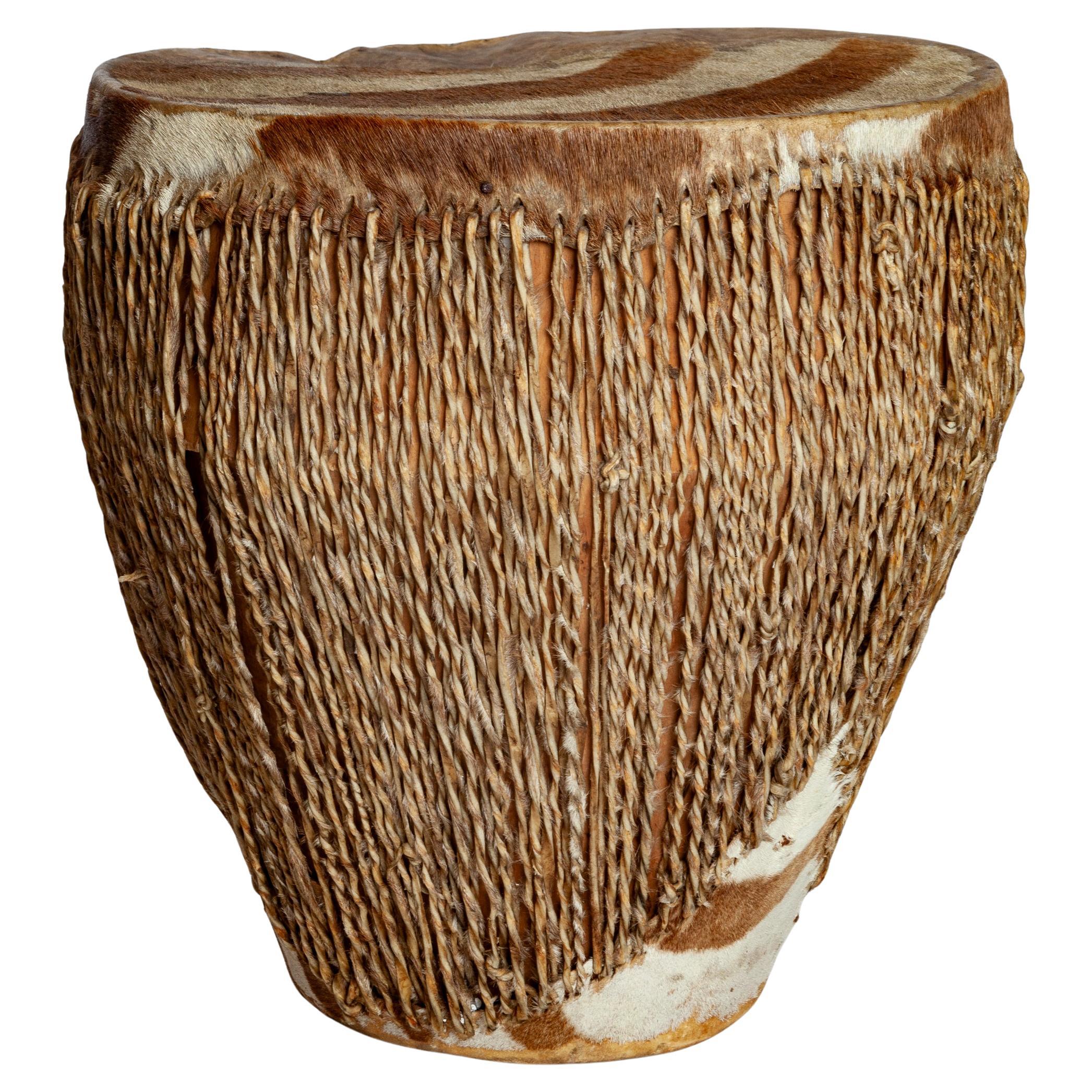 Autentico tamburo in pelle di zebra africana