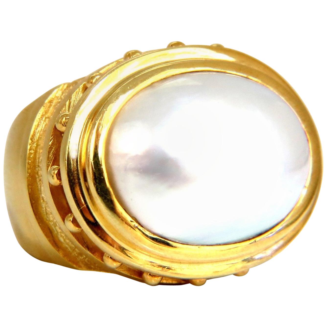 Authentic Aletto Bros. Mabe Pearl Ring 14 Karat