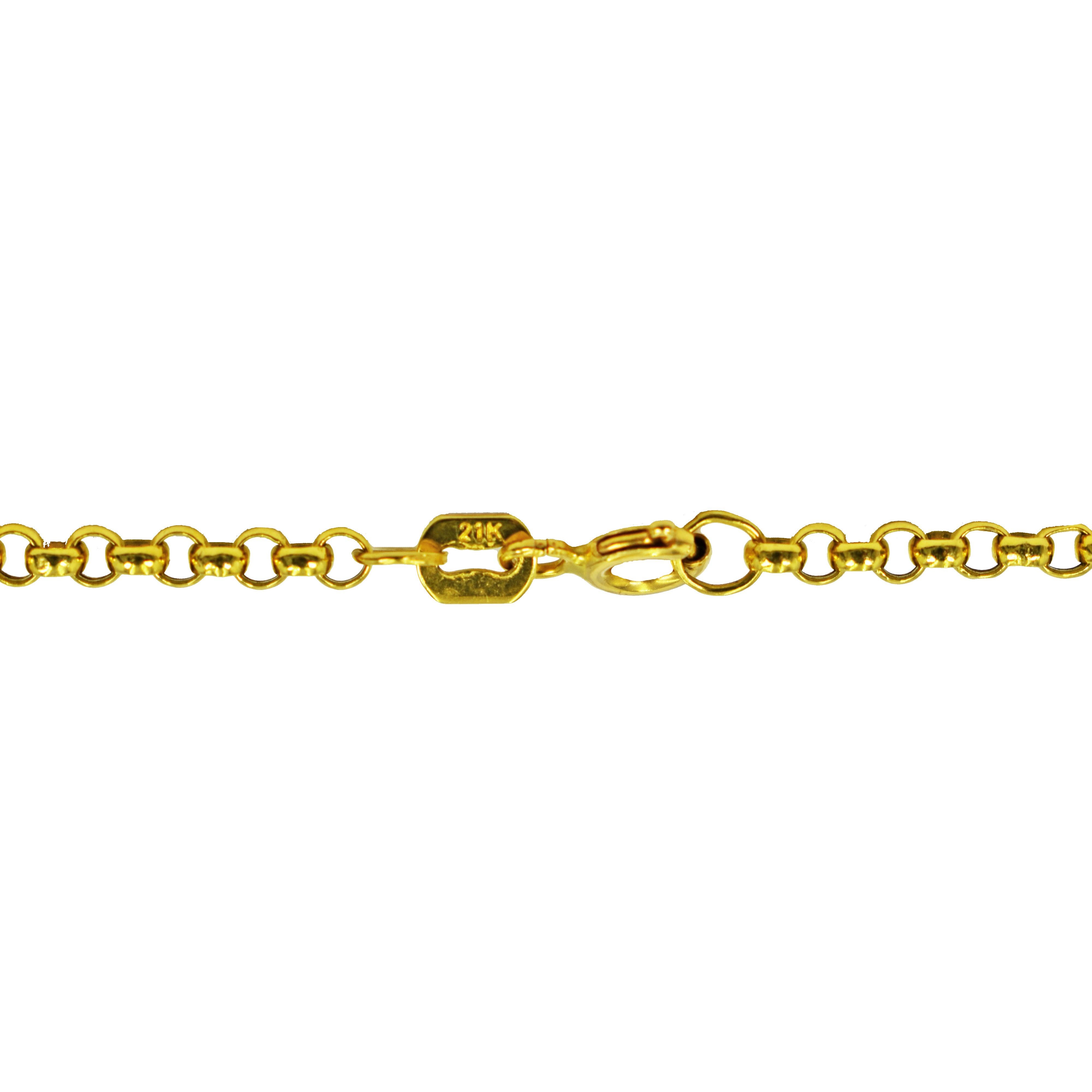Contemporary Authentic Ancient Byzantine Era Roman Bronze Cross 22k Gold Pendant Necklace