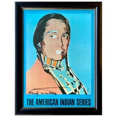 Authentic Andy Warhol Signed Poster 'The American Indian Series' Russell Means