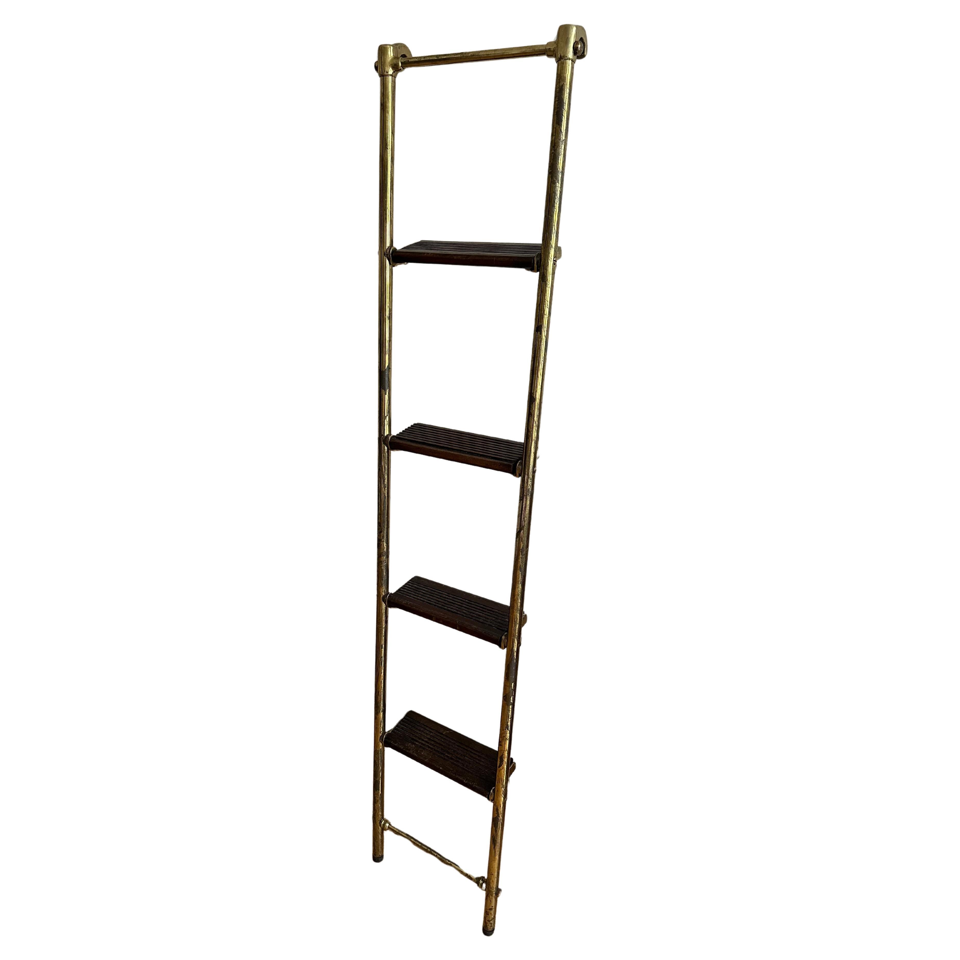 Authentic Antique Brass Ship’s Ladder from the Late 19th Century
