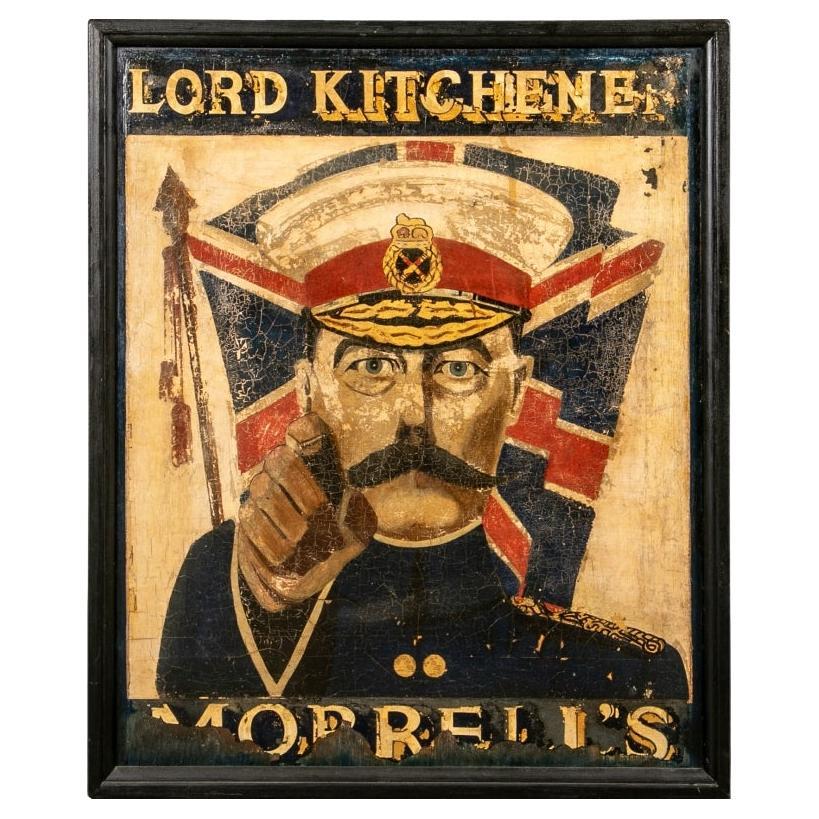 Authentic Antique British Pub Sign, "Lord Kitchener, Morrell's" For Sale
