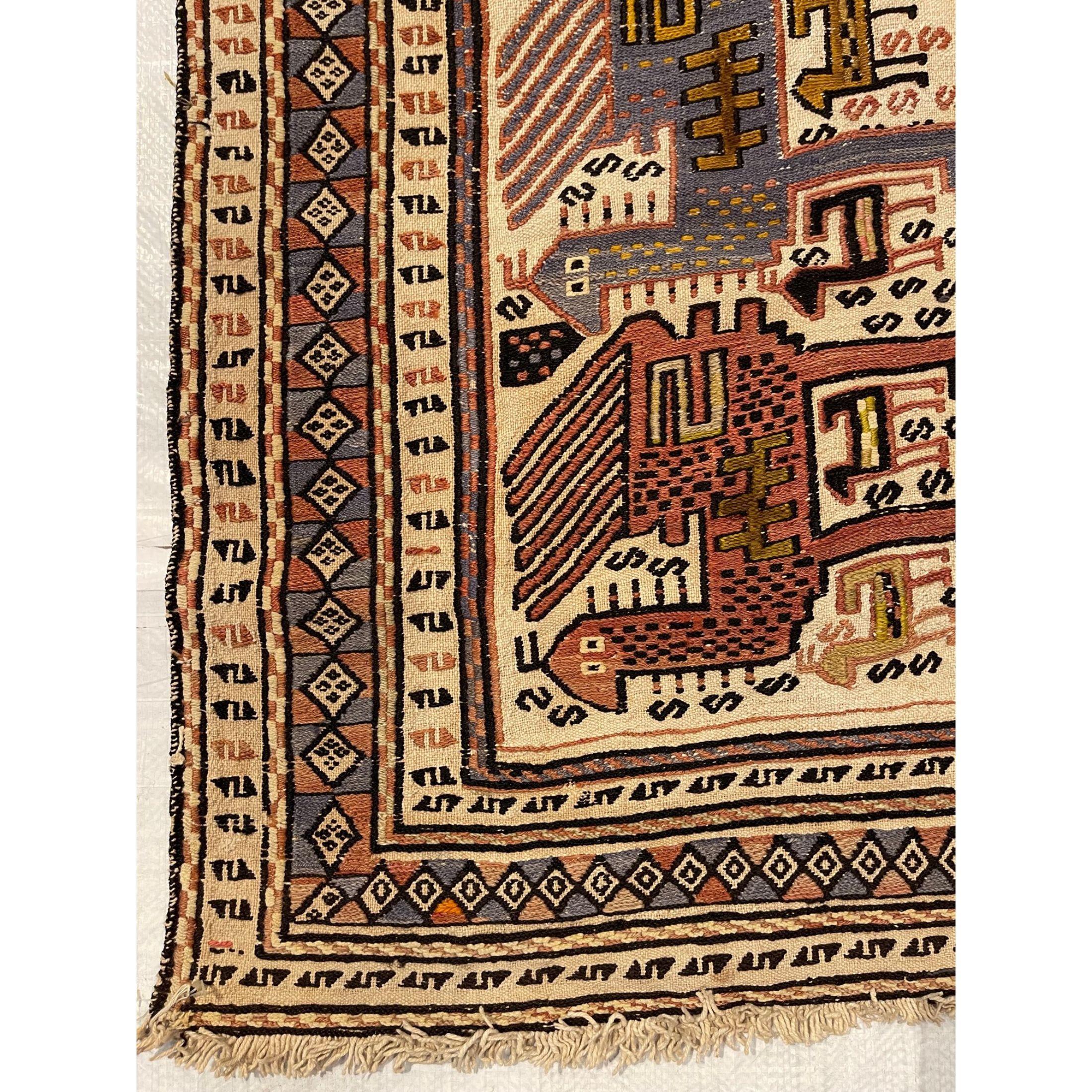 Tribal Shahsavand - Authentique design antique en forme de camel en vente